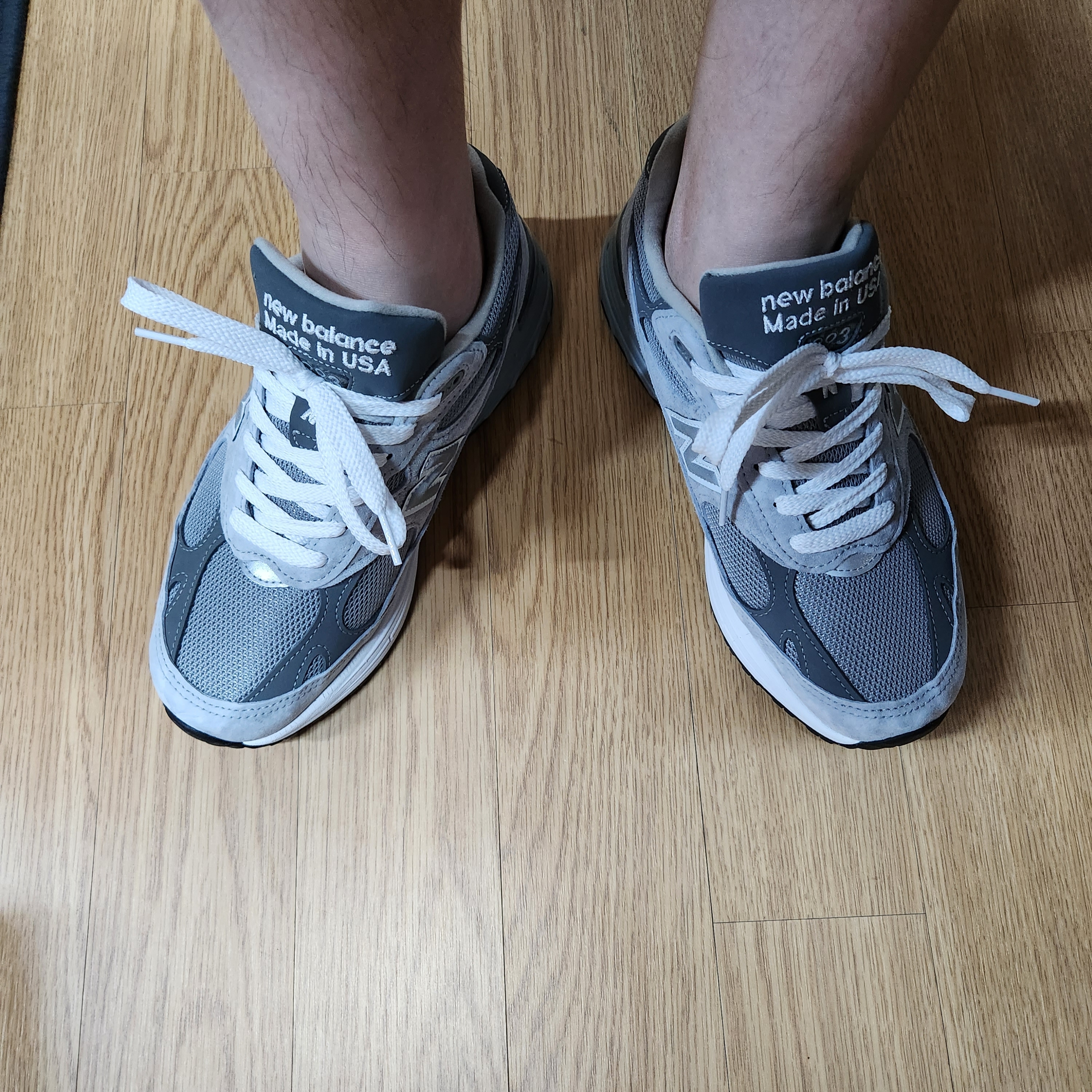 New Balance 993 Made in USA Grey - 2E Wide 착용 스타일