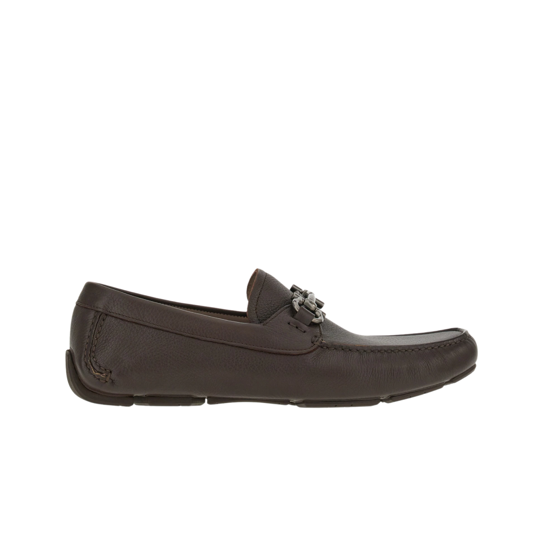 02C398-755611 Ferragamo Driver with Gancini Ornament Brown - D