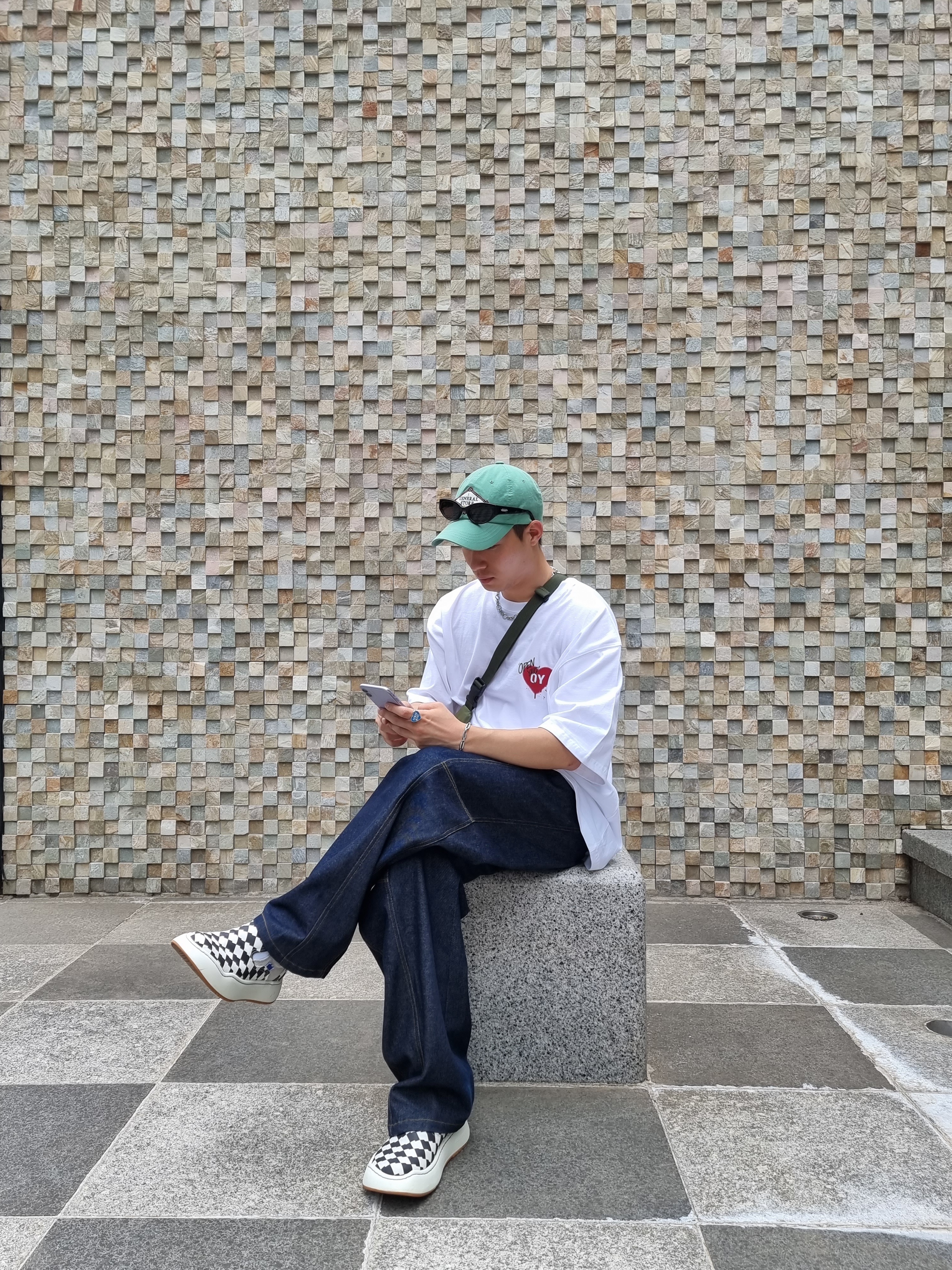 Helixclothing Missile Pants Rmx Indigo Blue, Ader Error Log; Lad Tenit Noir 착용 스타일 - 1
