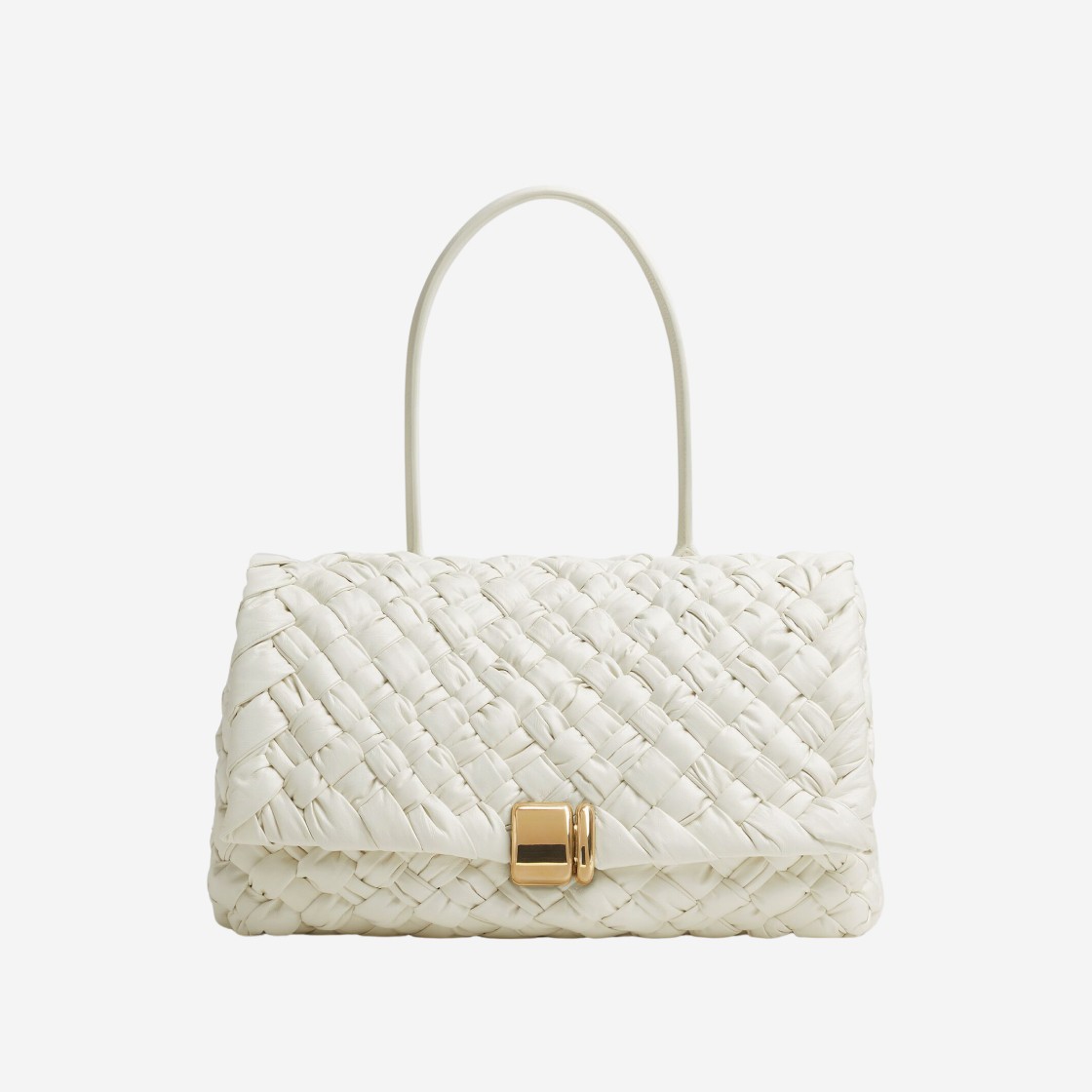 Bottega Veneta Medium Rumple Shoulder Bag White 상세 이미지 1