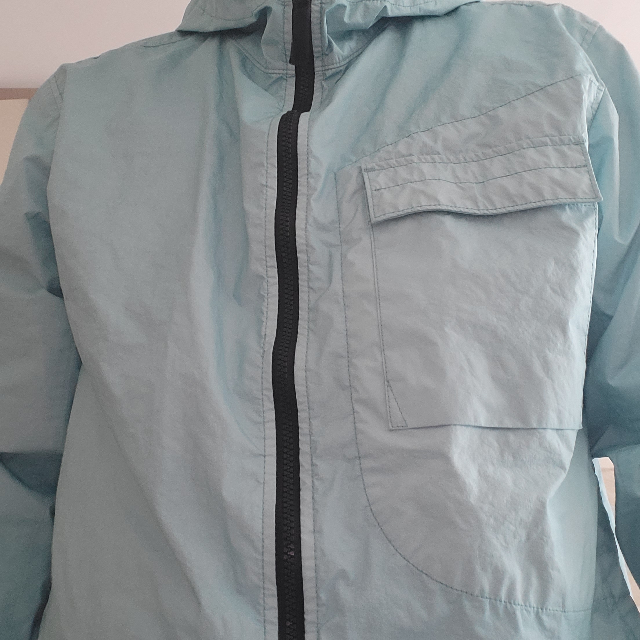 Stone Island 40223 Membrana 3L TC Garment Dyed Hooded Jacket Aqua - 22SS 착용 스타일