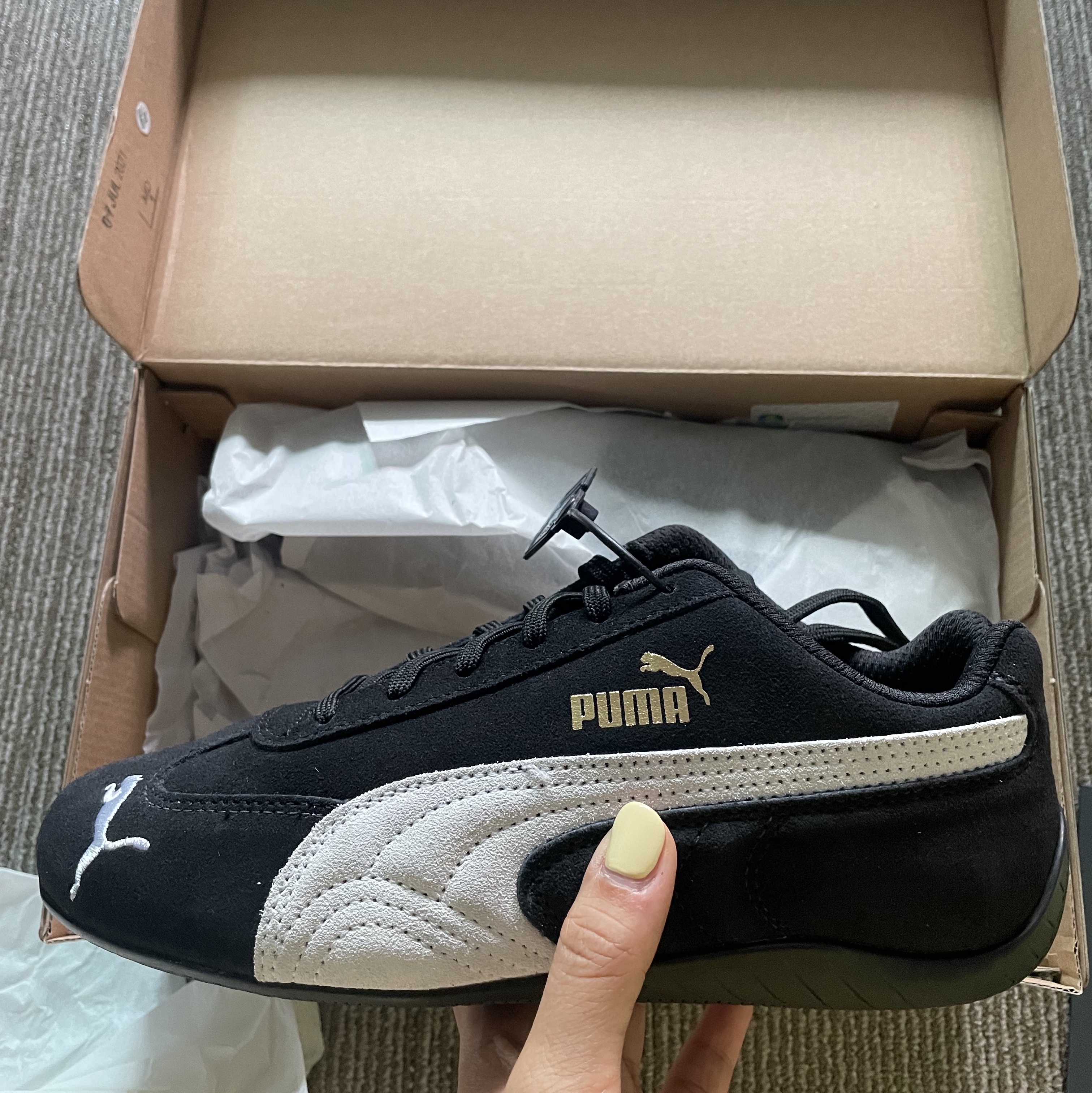 Puma Speedcat LS Black White 착용 스타일