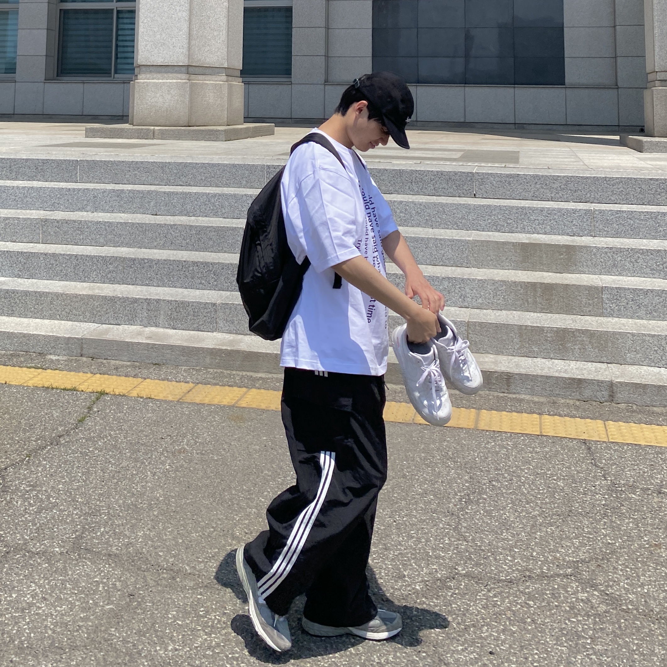 Sansan Gear Ball Cap Black - 23SS, Nike Air Force 1 '07 Low White 착용 스타일 - 2