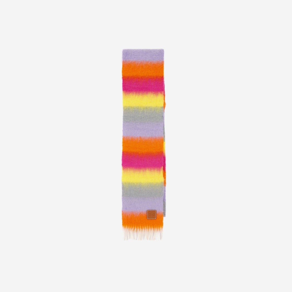 Loewe Mohair Stripe Scarf Orange Pink Yellow 상세 이미지 1