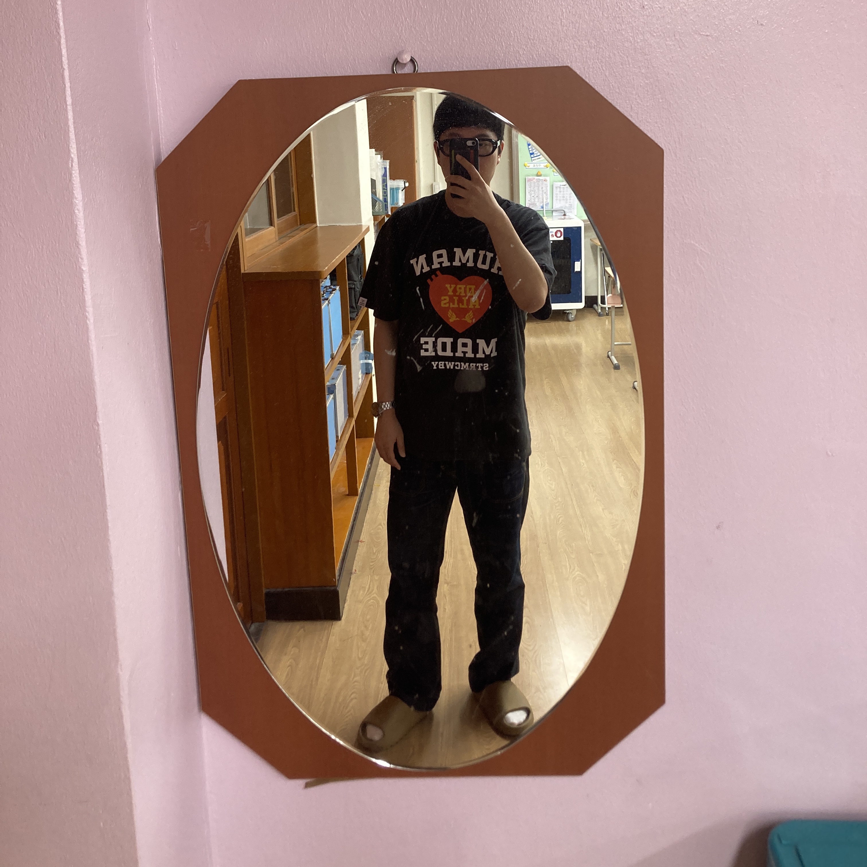 Human Made Graphic T-Shirt #08 Black, Adidas Yeezy Slide Ochre 착용 스타일