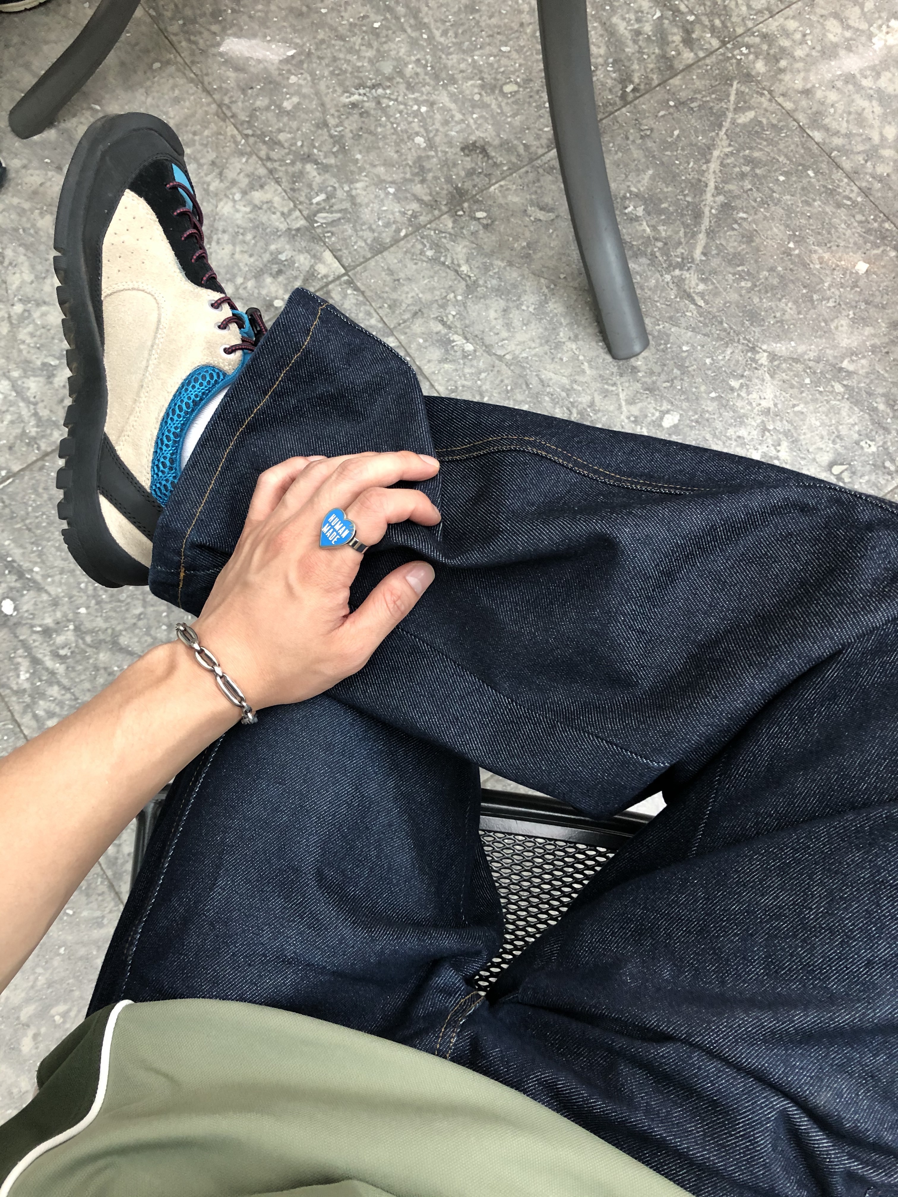 Keen Jasper Rocks SP Sneakers Beige, Human Made Heart Ring Blue 착용 스타일 - 2