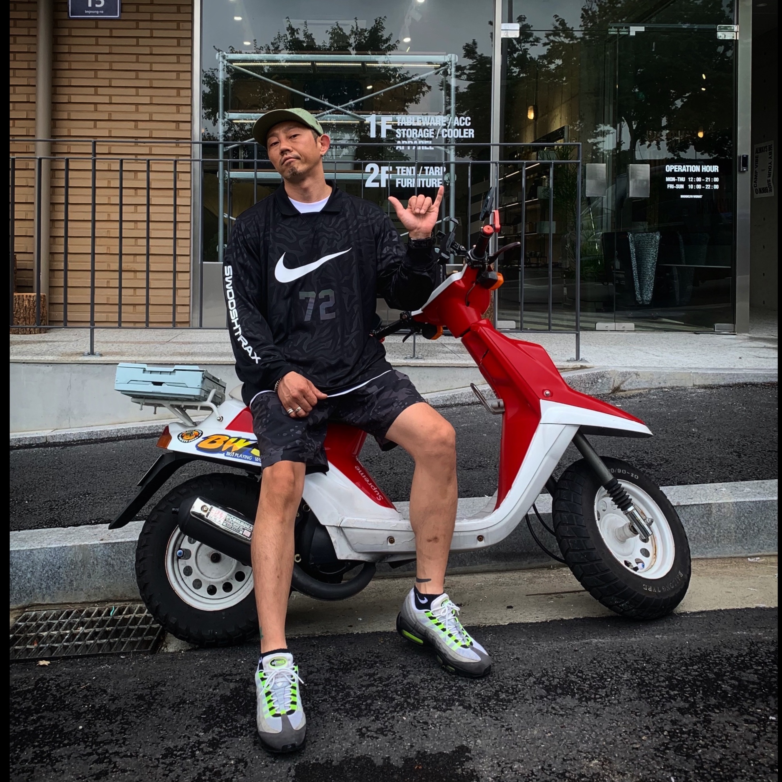 Nike NSW Long Sleeve Top Black - Asia, Nike Air Max 95 OG Neon 2012 착용 스타일 - 2