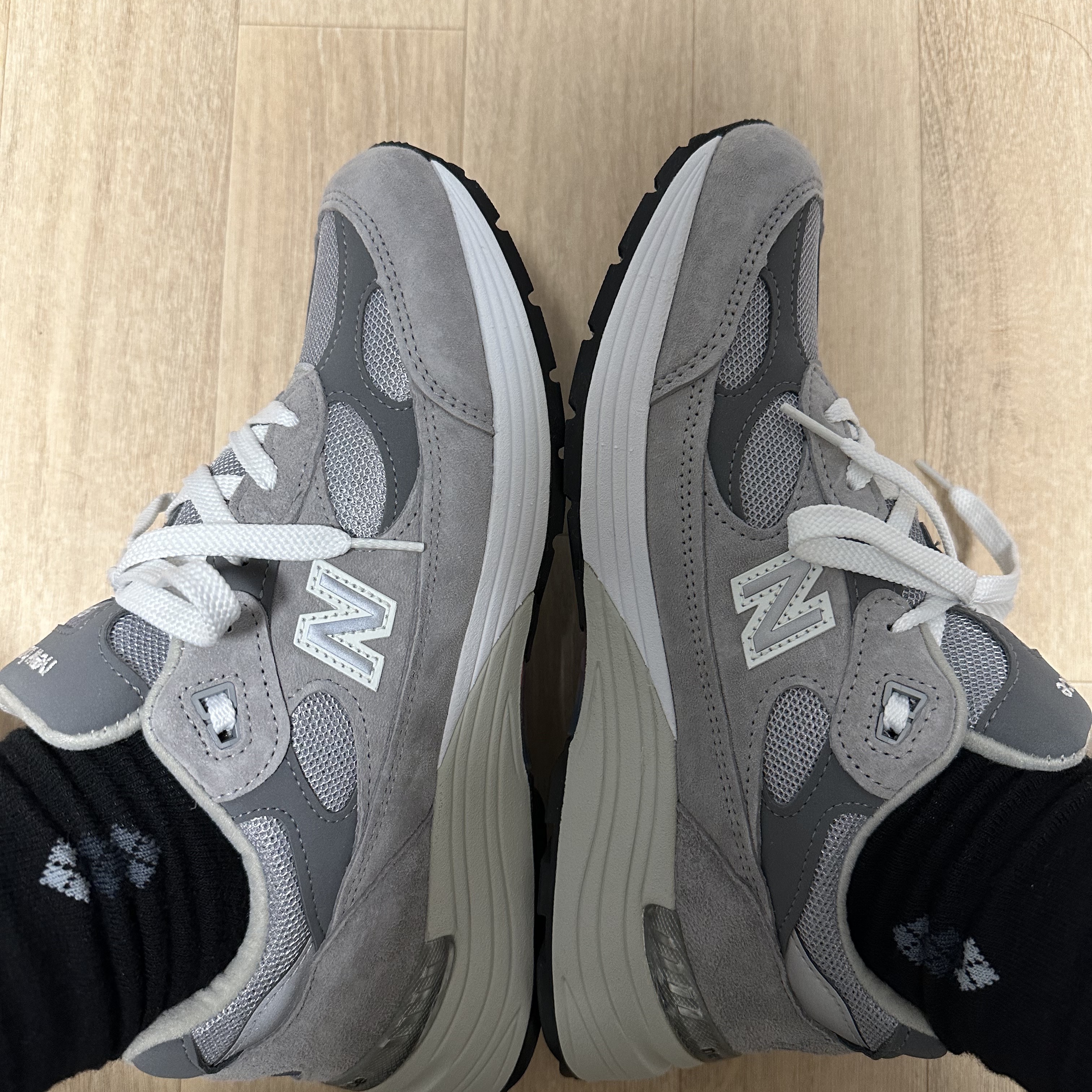 New Balance 992 Made in USA Grey - D Standard 착용 스타일 - 2