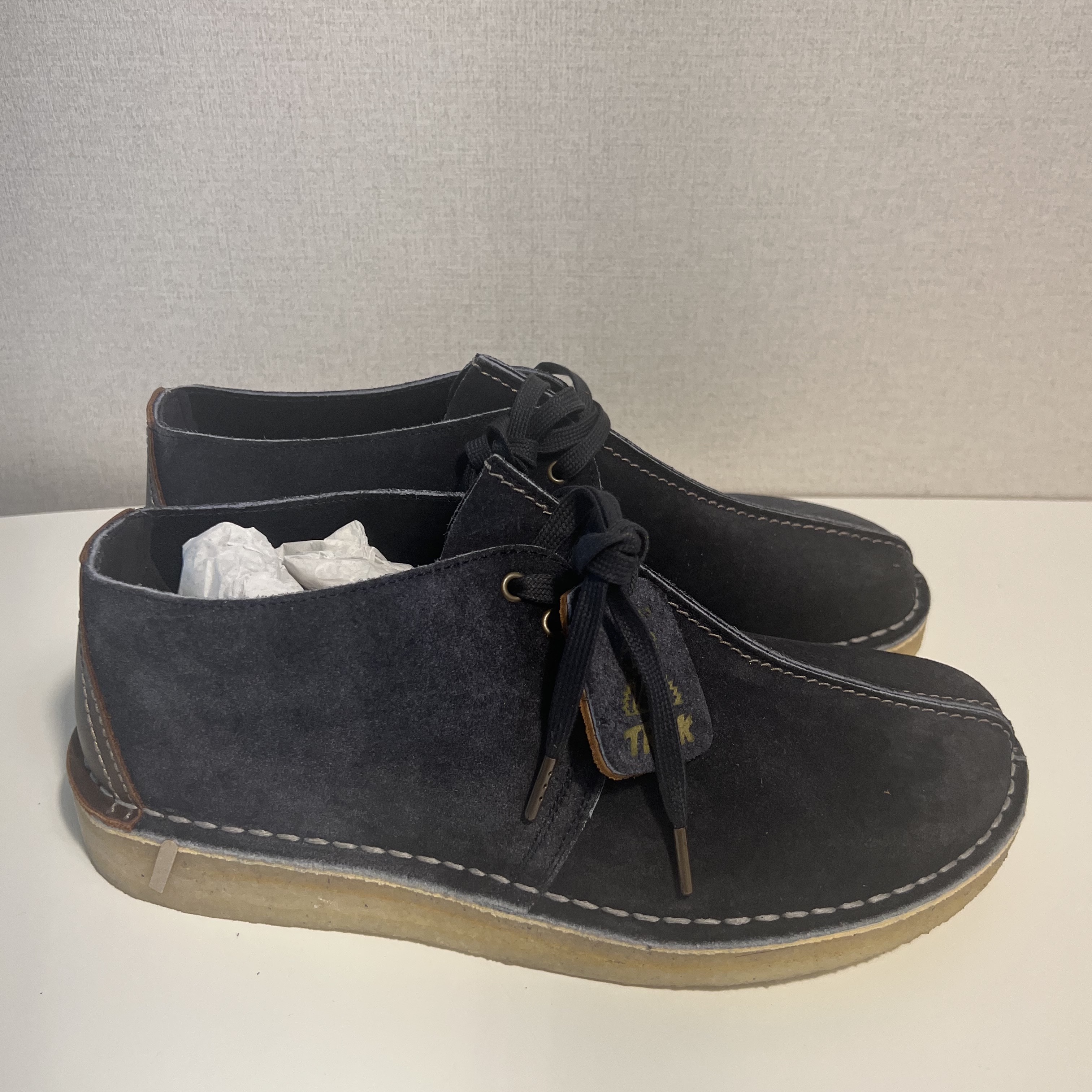 Clarks Desert Trek Ink Hairy Suede 착용 스타일 - 1