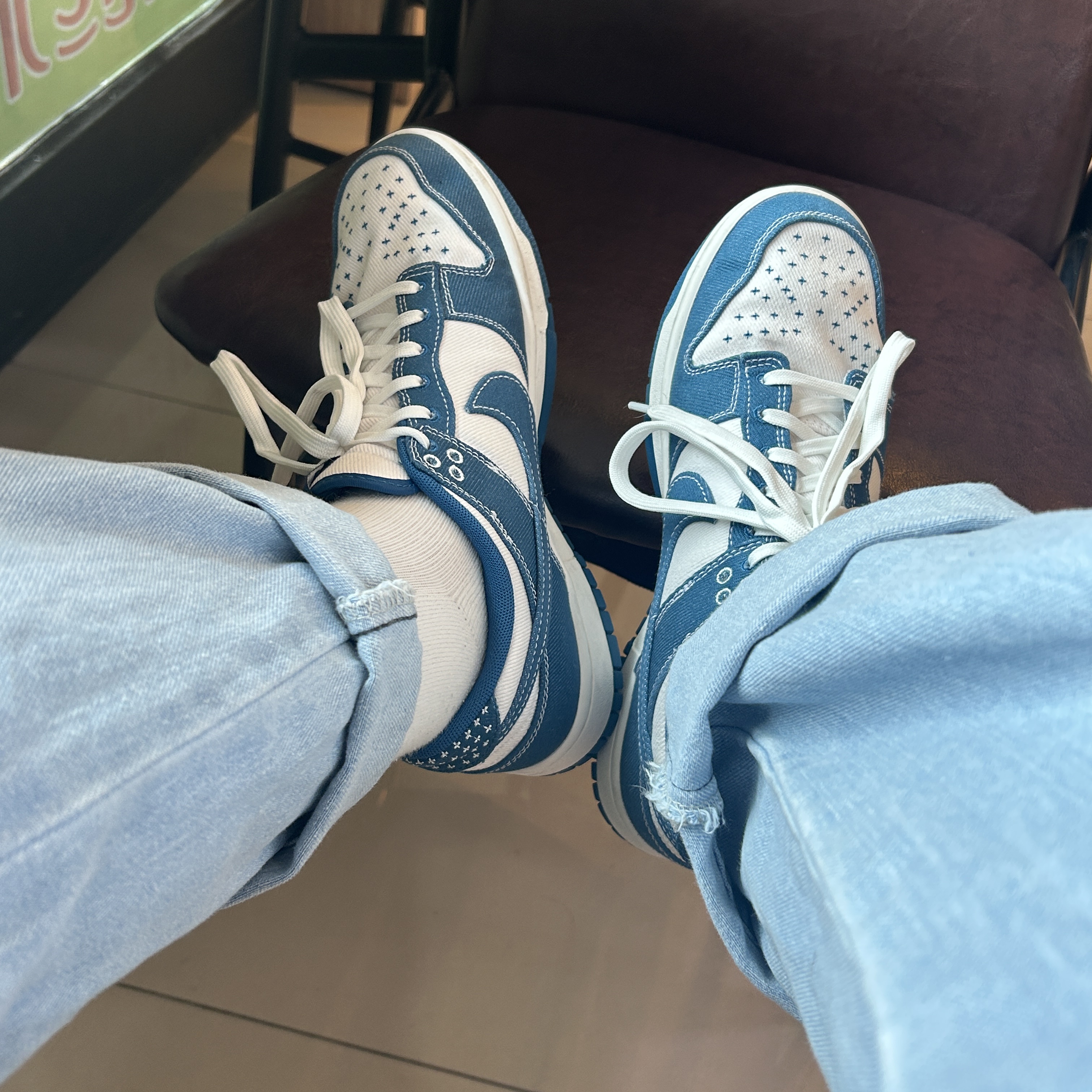 Nike Dunk Low Retro SE Industrial Blue 착용 스타일 - 2