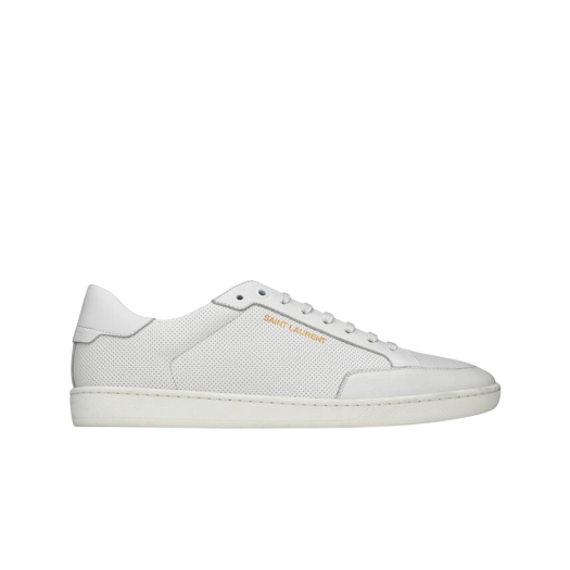 Saint Laurent Court Classic SL/10 Sneakers in Perforated Smooth Leather Optic White