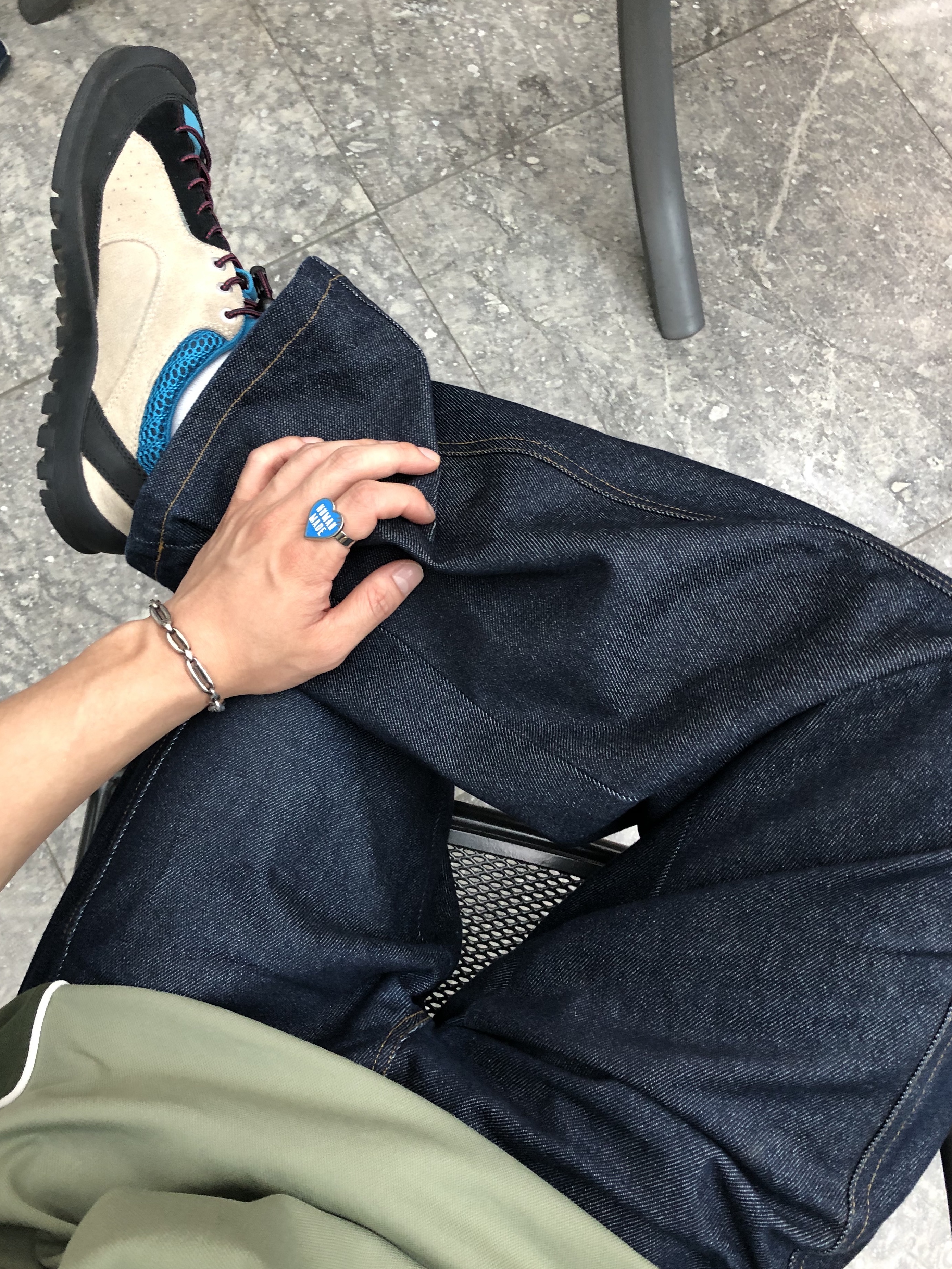 Keen Jasper Rocks SP Sneakers Beige, Human Made Heart Ring Blue 착용 스타일 - 3