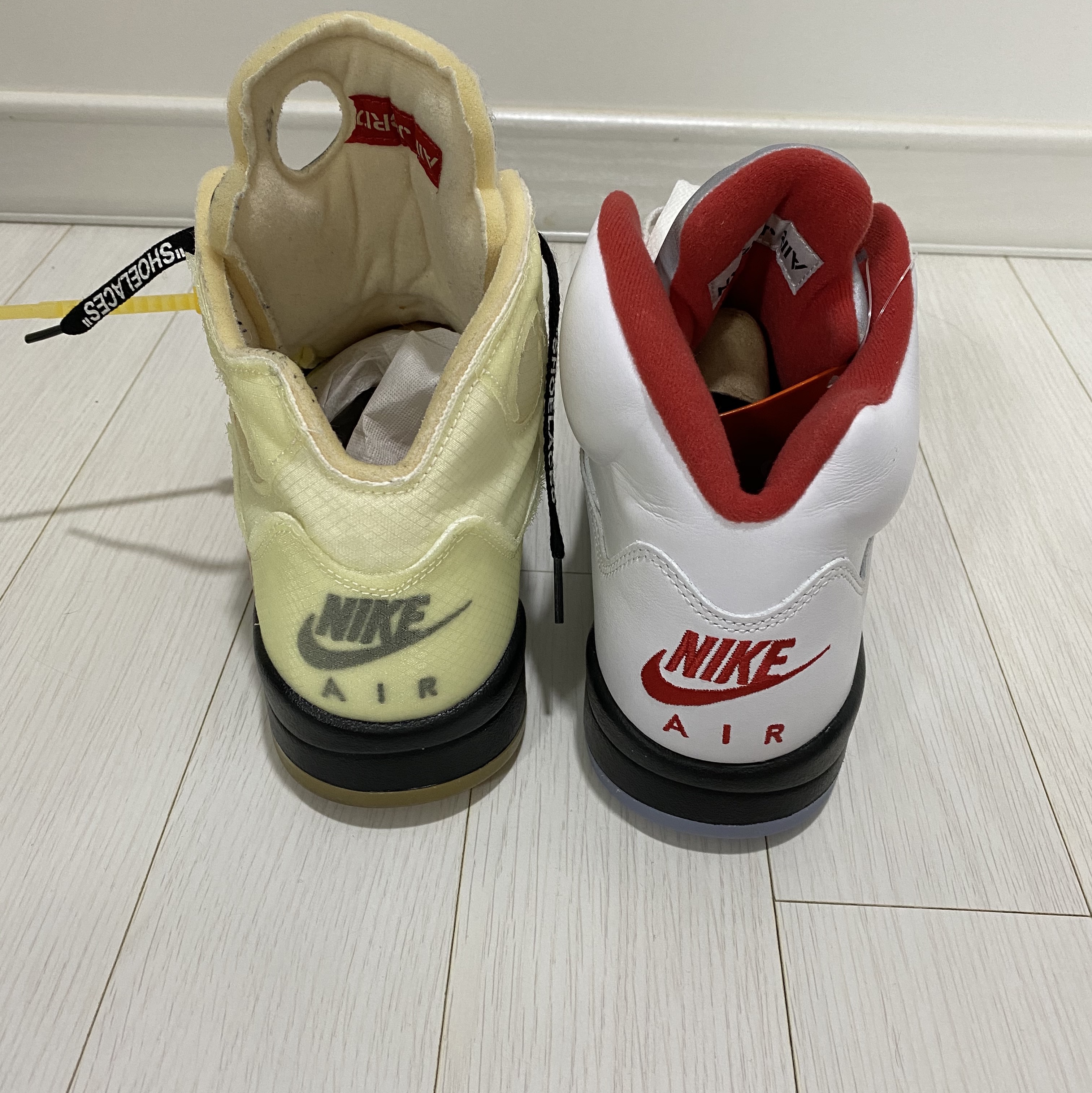 Jordan 5 Retro Fire Red Silver Tongue 2020 착용 스타일 - 4