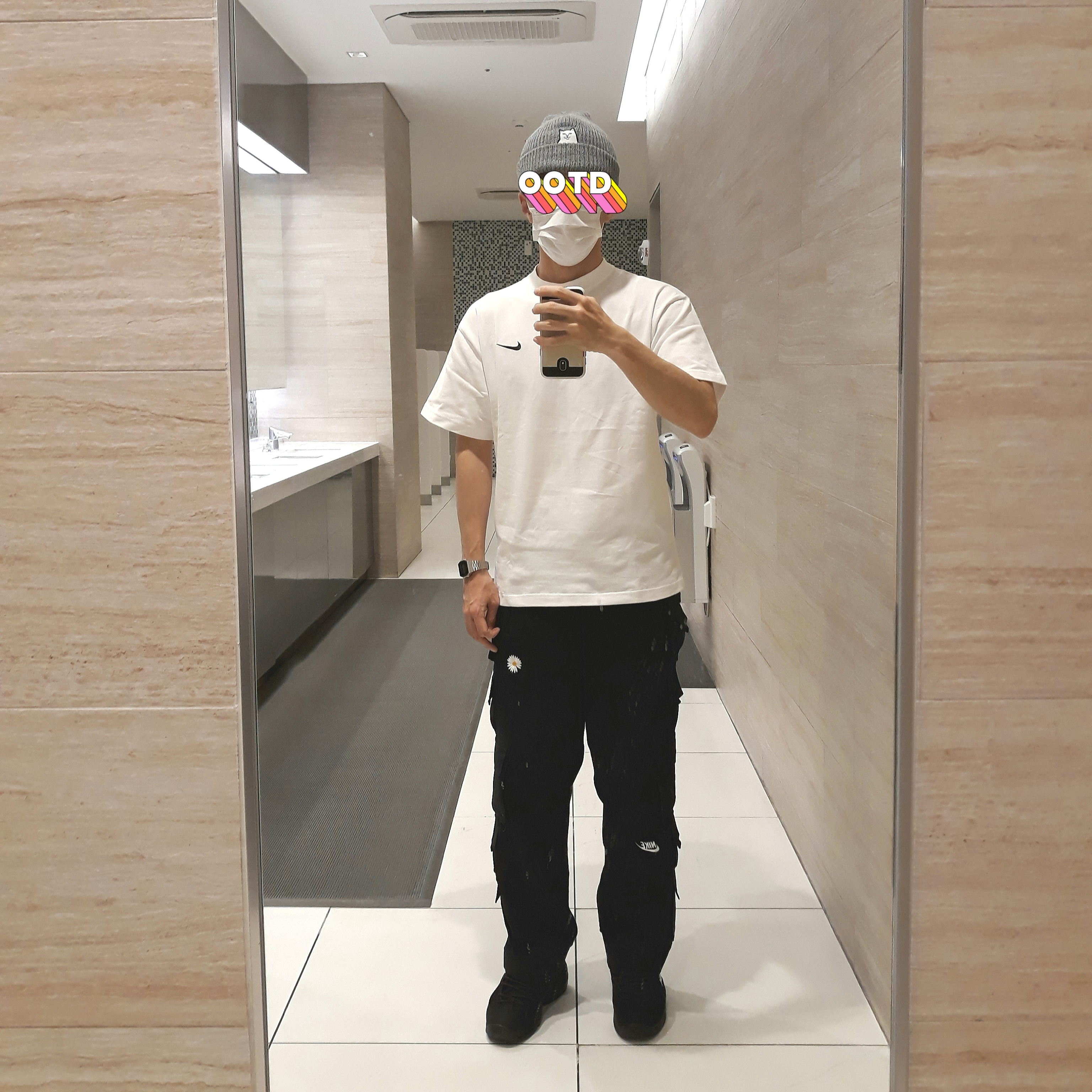 Nike x Peaceminusone Wide Pants Black (DR0096-010), Nike x Stussy Air Penny II Black 착용 스타일