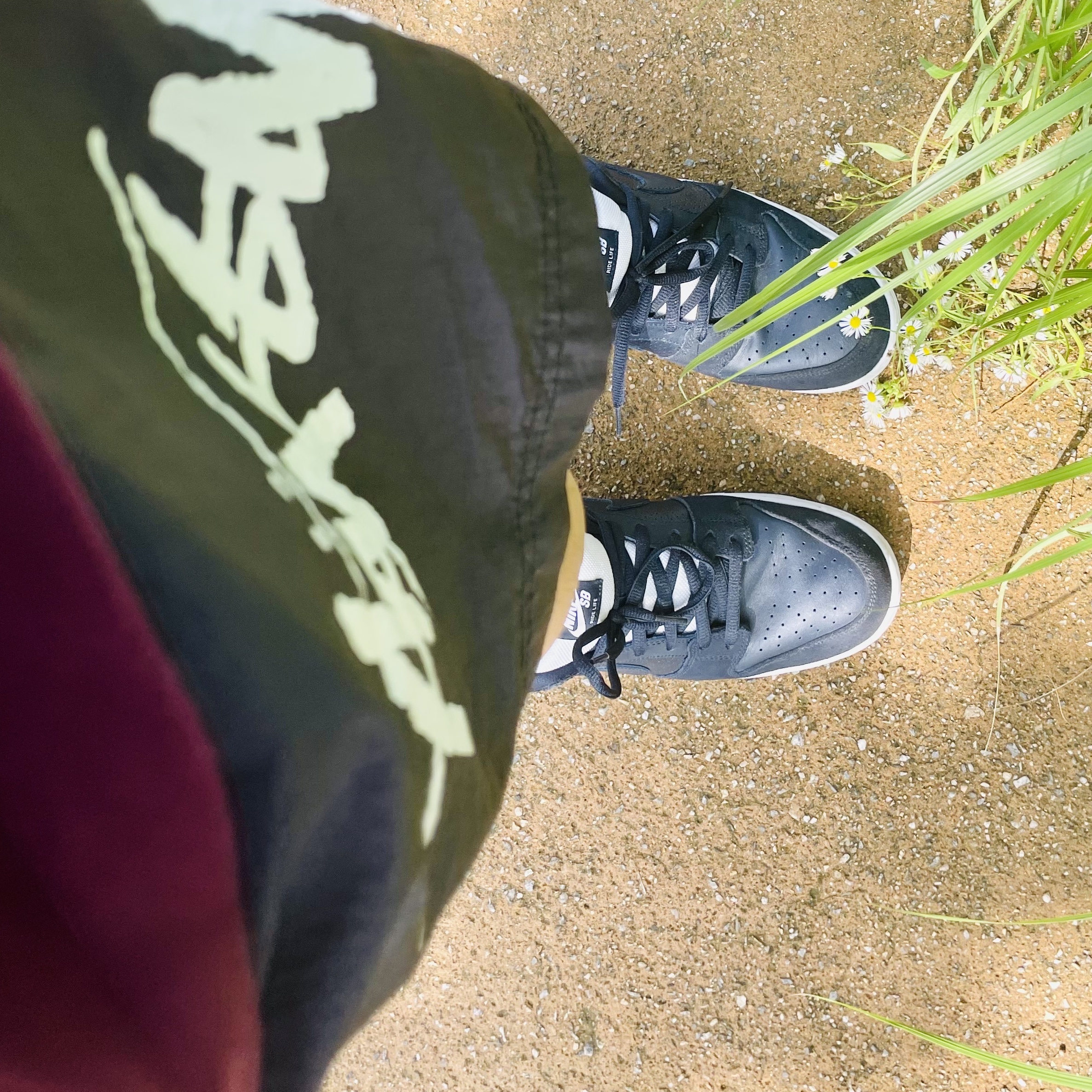 Nike SB Dunk Low Murasaki Ride Life, Nike x Stussy Water Shorts Off Noir 착용 스타일