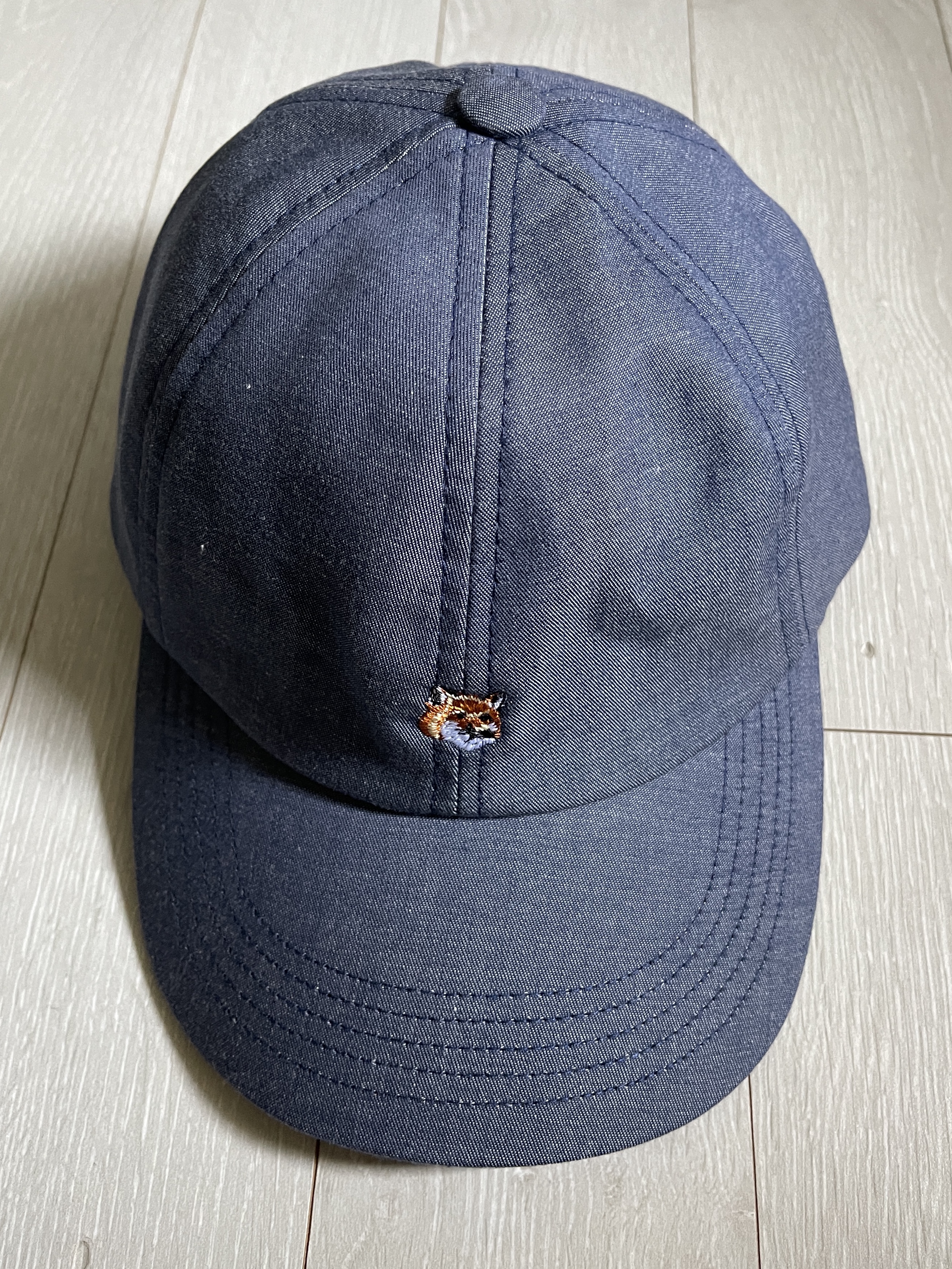 Maison Kitsune Small Fox Head Embroidered 6P Cap Navy - 21FW 착용 스타일