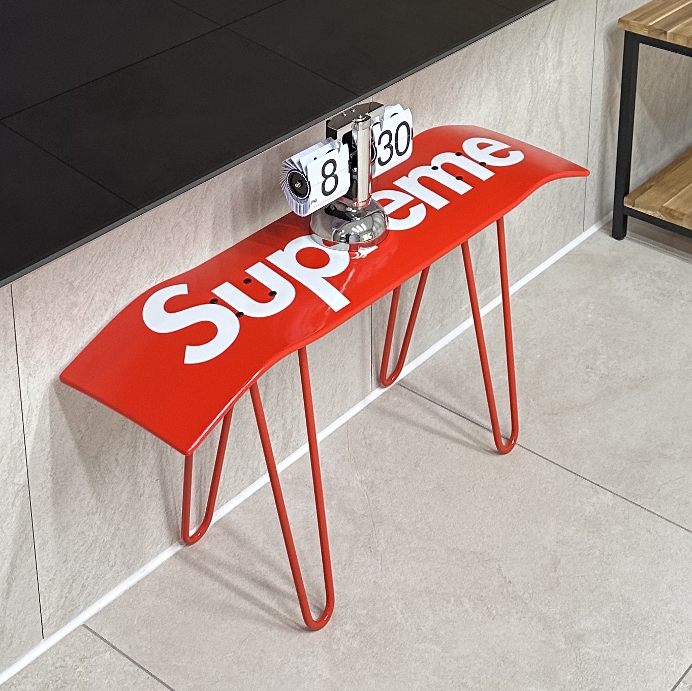 Supreme Uncut Box Logo Skateboard Deck Red - 22SS 착용 스타일