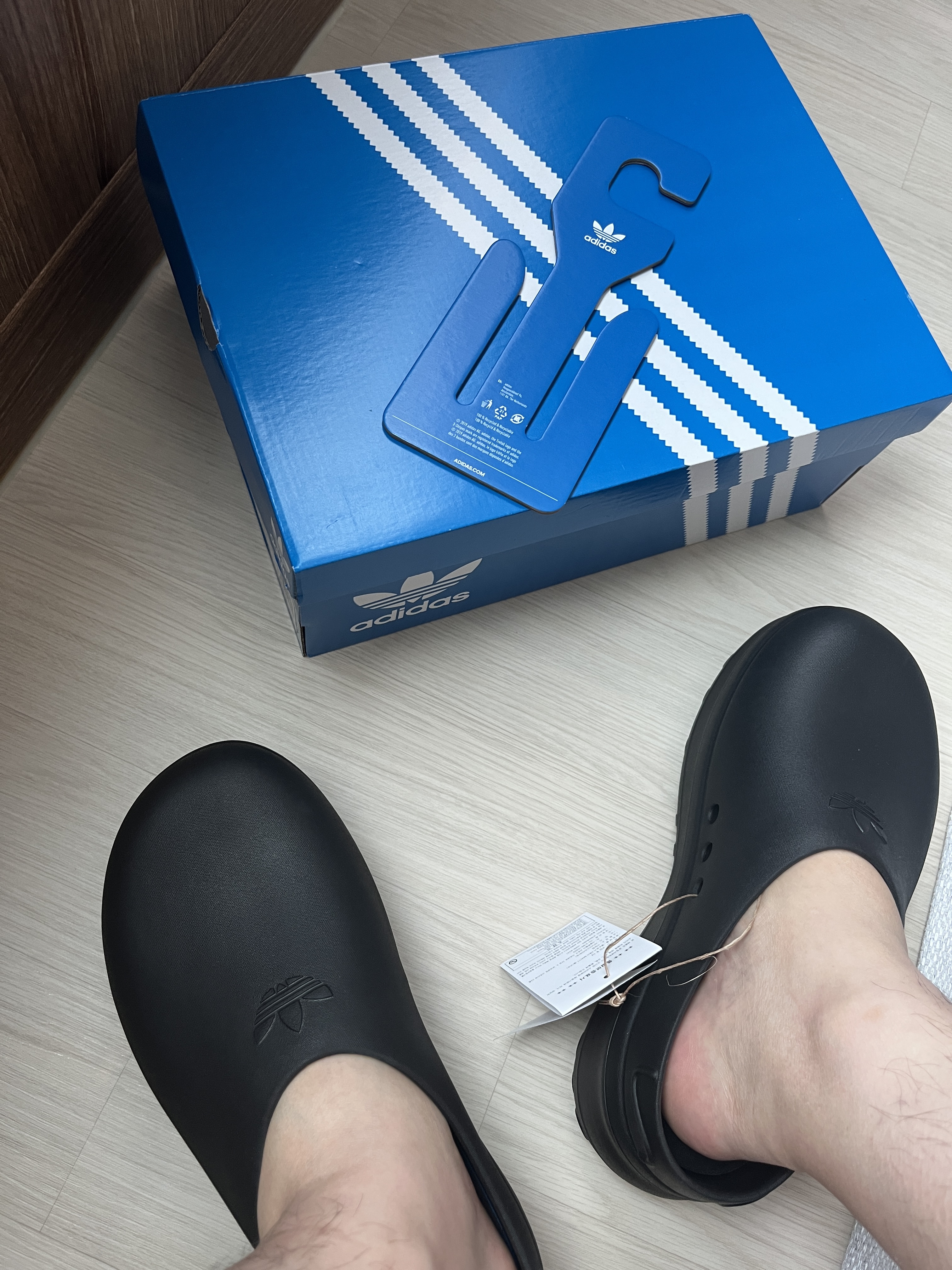 (W) Adidas Adifom Stan Smith Mule Core Black 착용 스타일 - 2