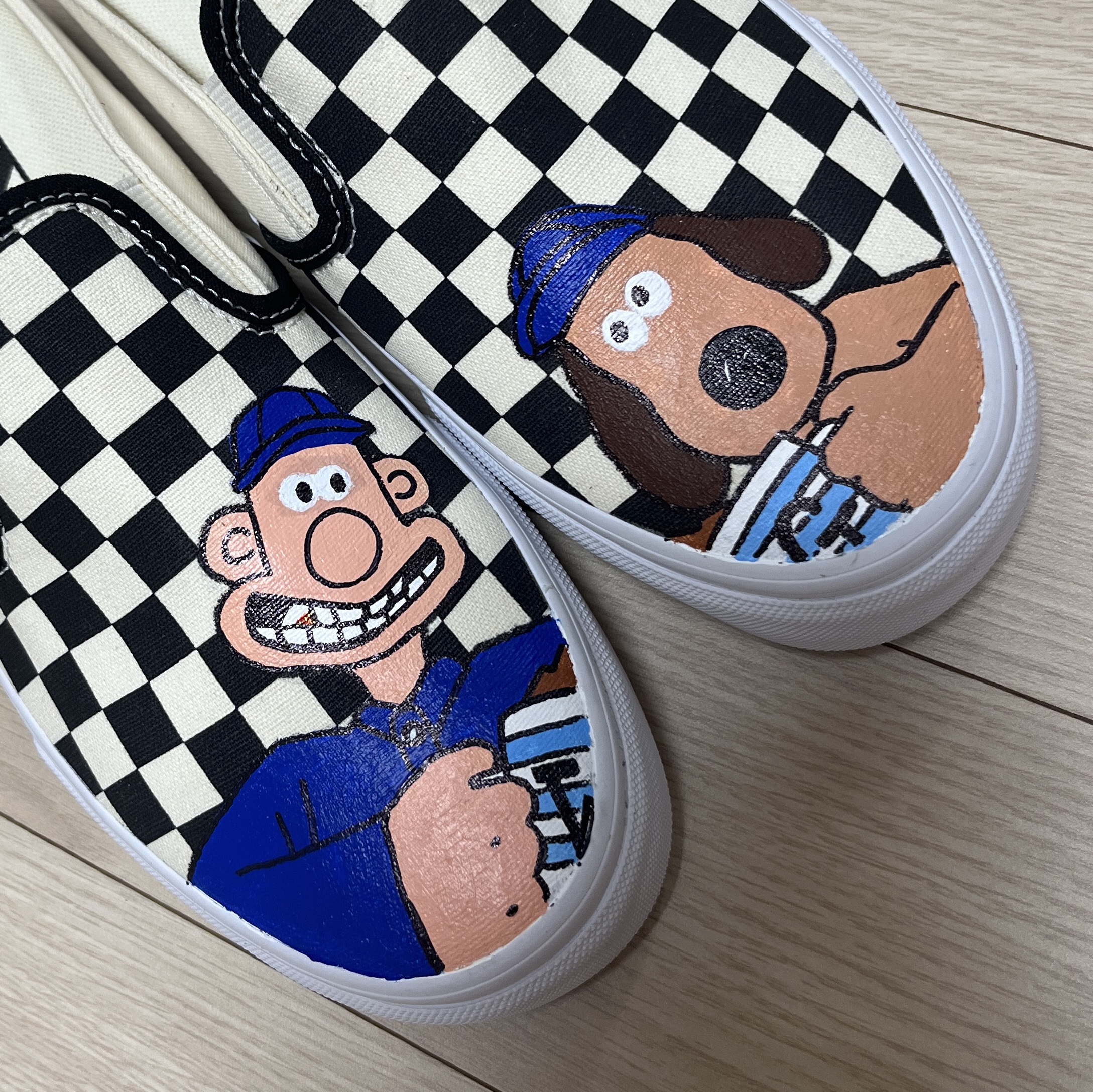 Vans Classic Slip-On Mule Checkerboard Black White 착용 스타일