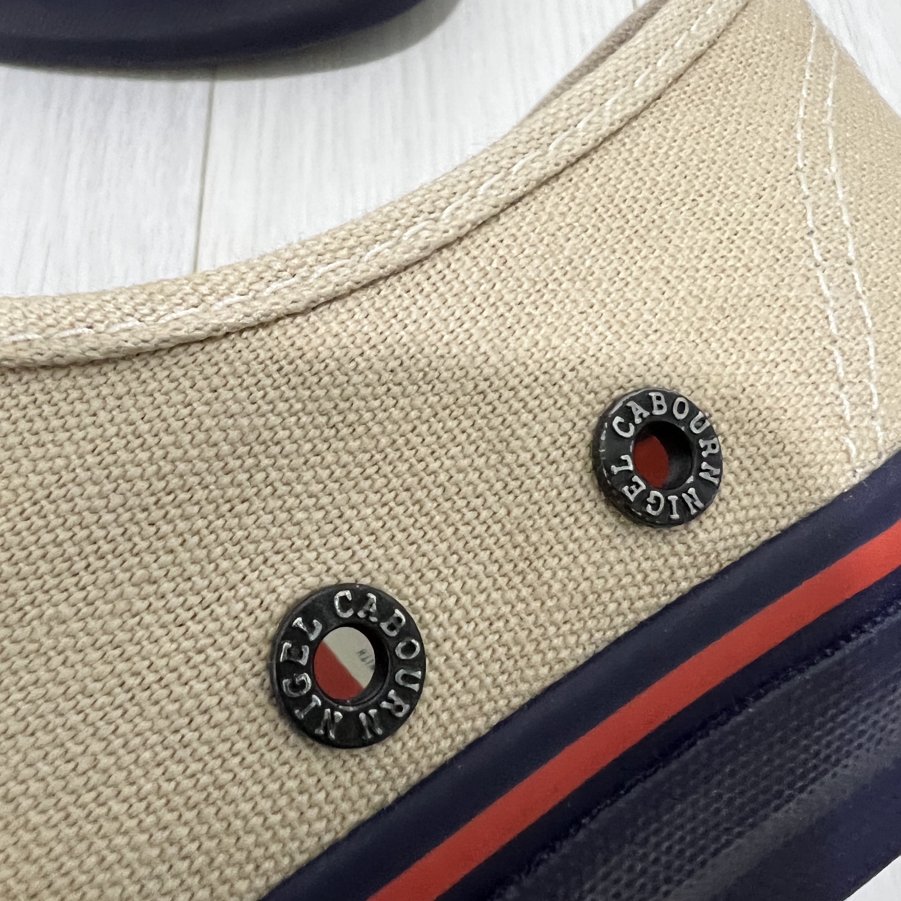 Vans Vault x Nigel Cabourn OG Authentic LX Worn White Navy 착용 스타일 - 5