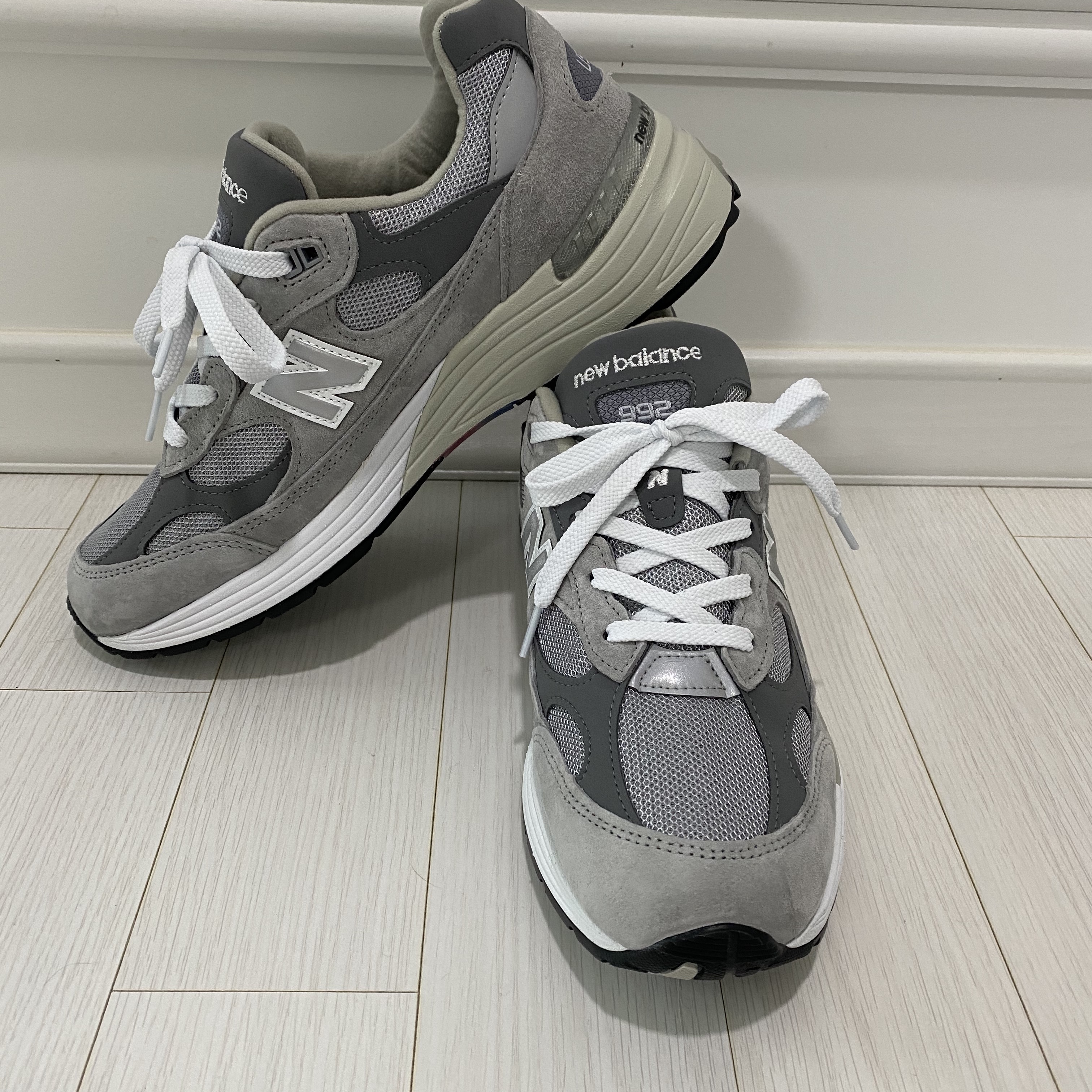 New Balance 992 Made in USA Grey - D Standard 착용 스타일 - 1