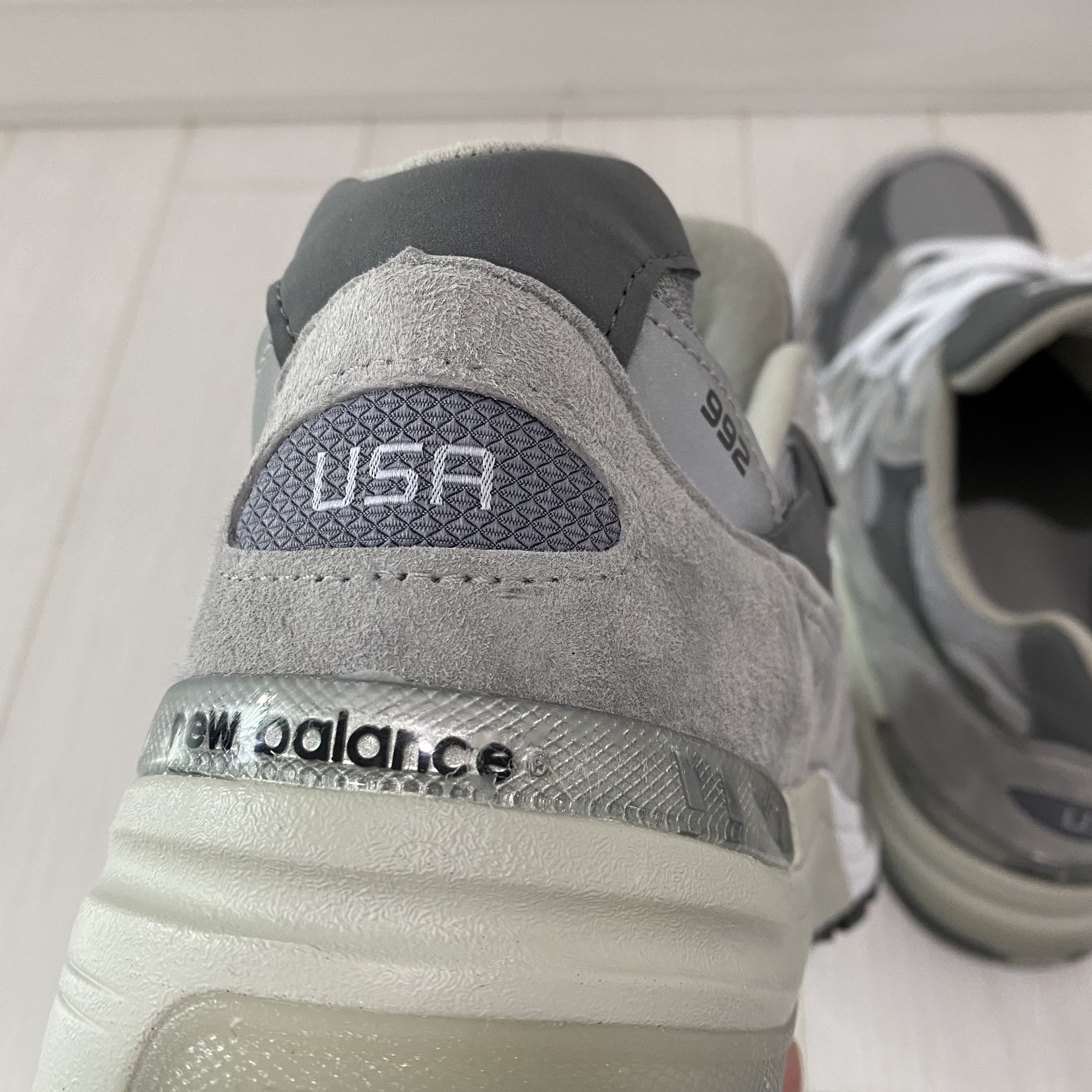 New Balance 992 Made in USA Grey - D Standard 착용 스타일 - 4