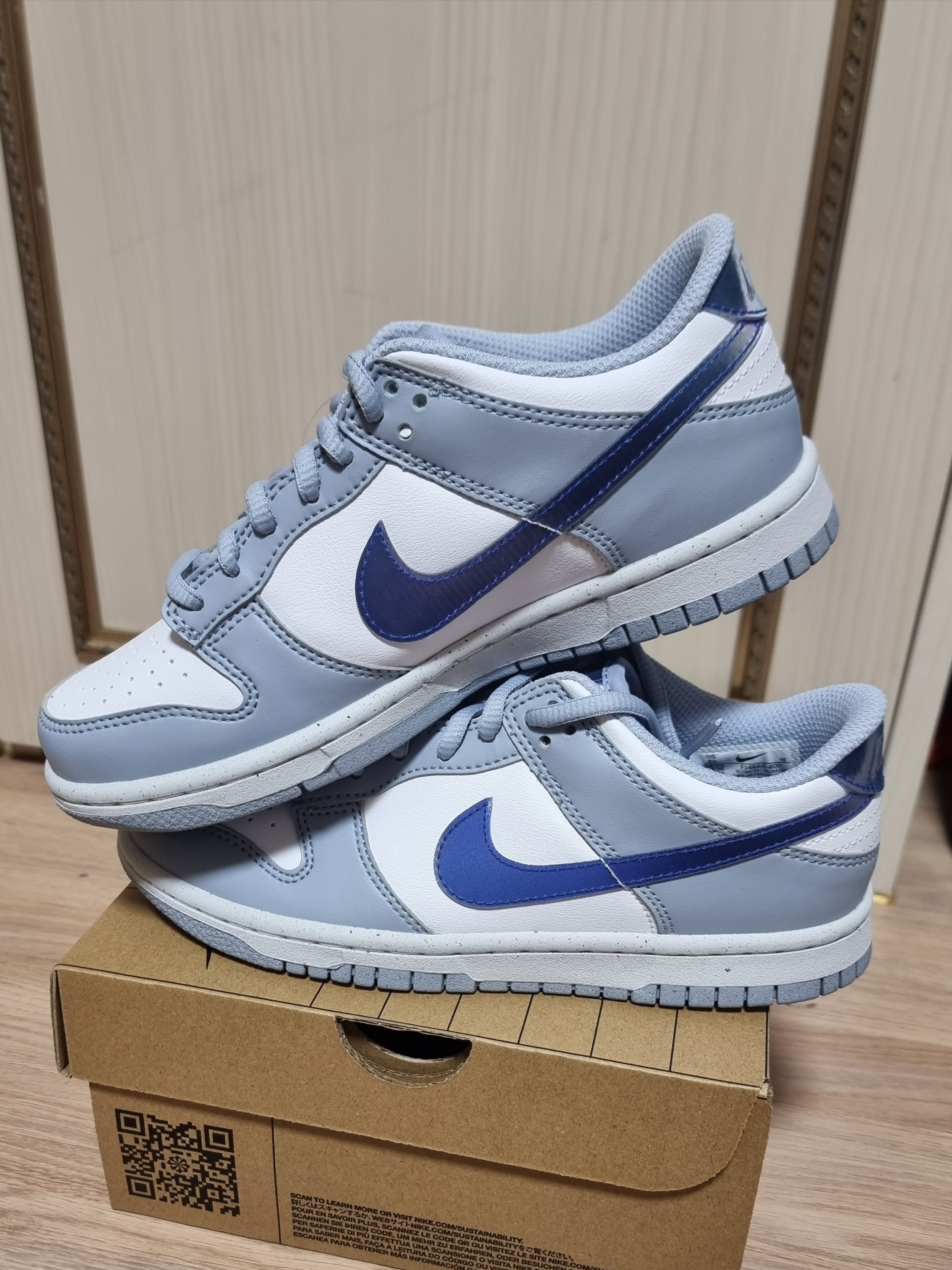 (GS) Nike Dunk Low NN KWE Blue Whisper 착용 스타일 - 2