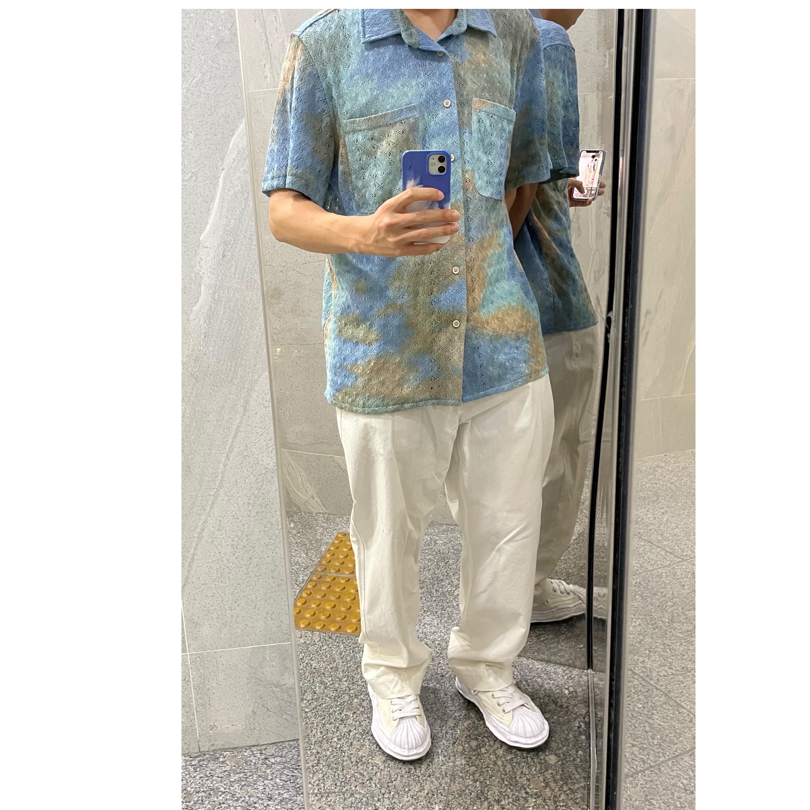 Maison Mihara Yasuhiro Blakey OG Sole Canvas Low-top Sneakers White 착용 스타일