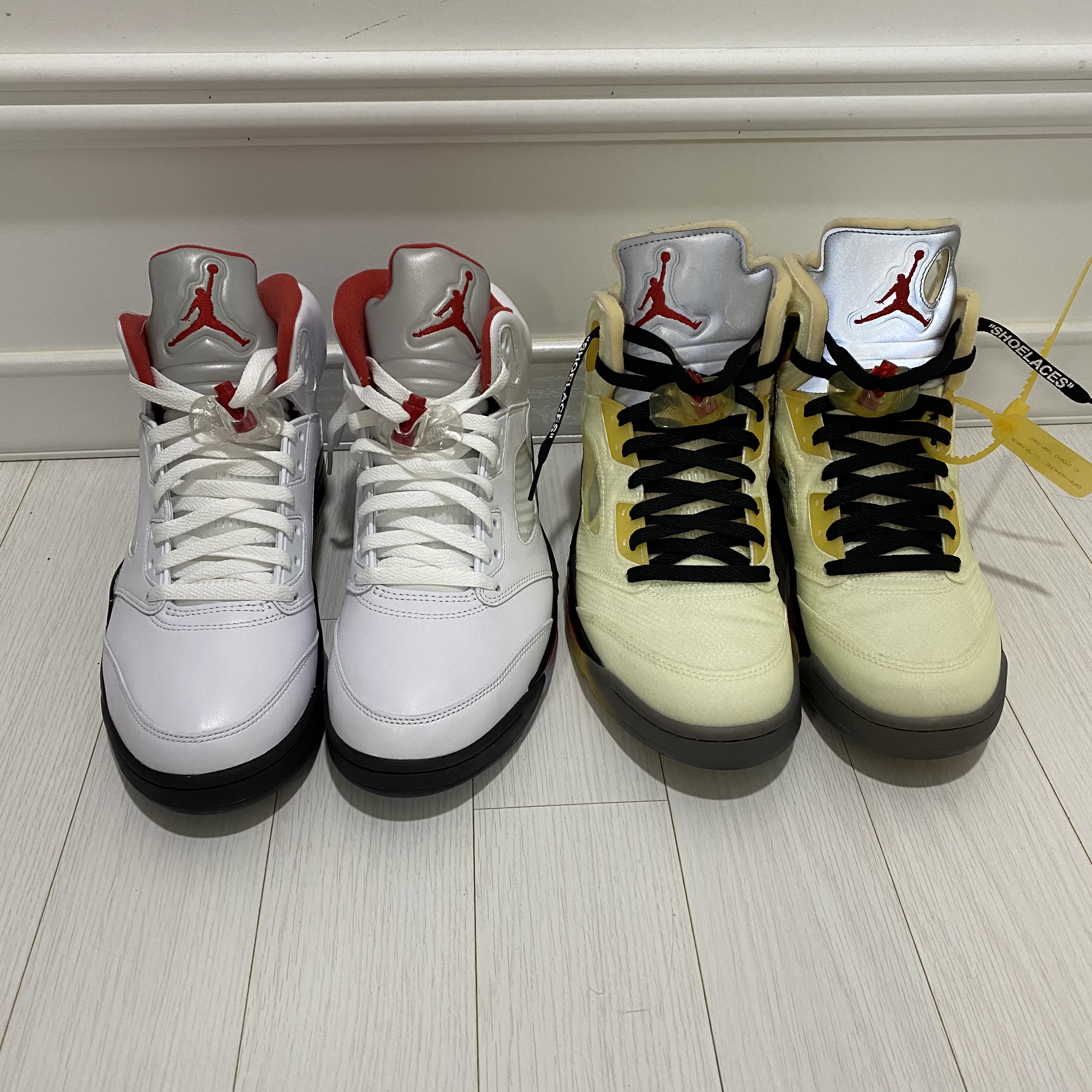 Jordan 5 Retro Fire Red Silver Tongue 2020 착용 스타일 - 3