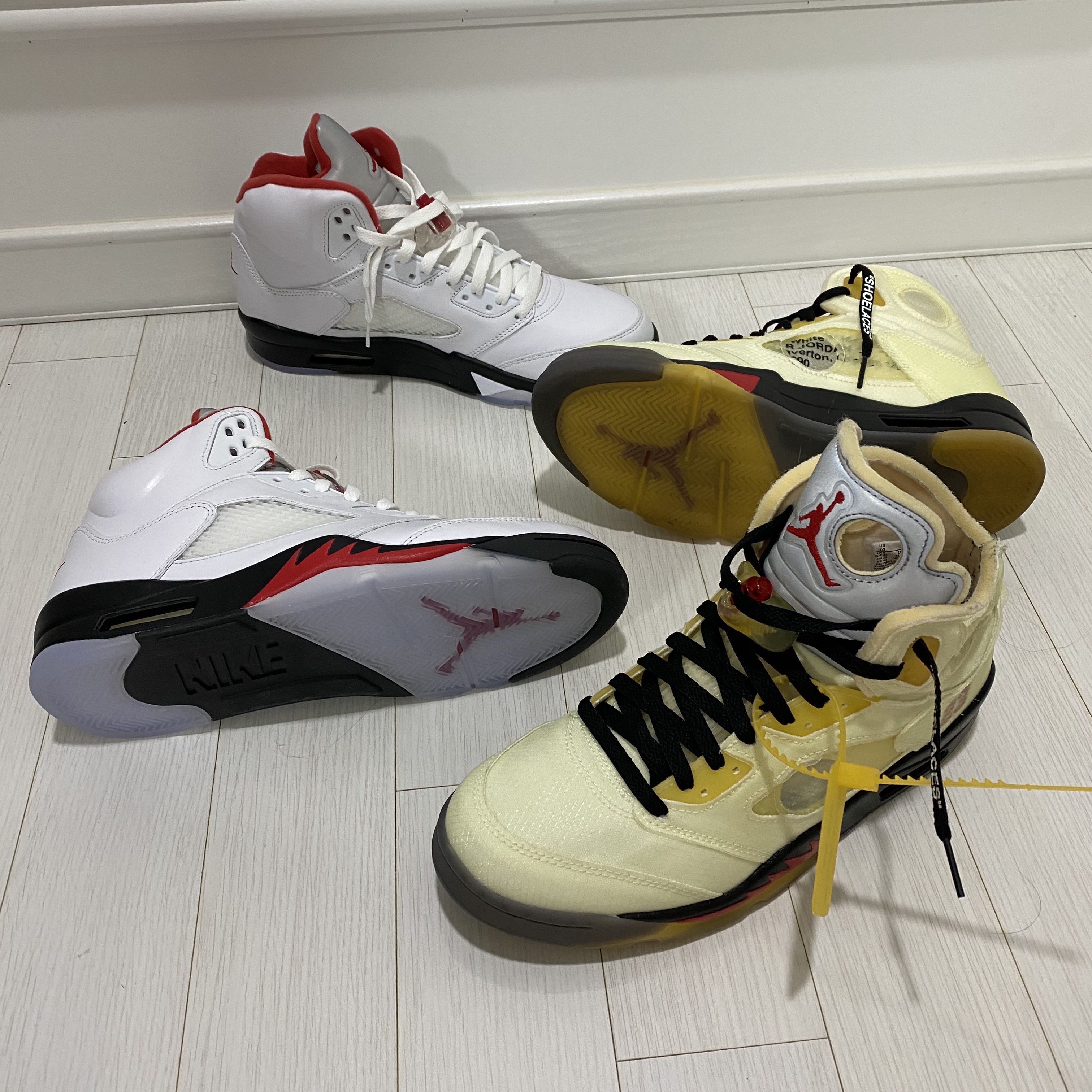 Jordan 5 Retro Fire Red Silver Tongue 2020 착용 스타일 - 2