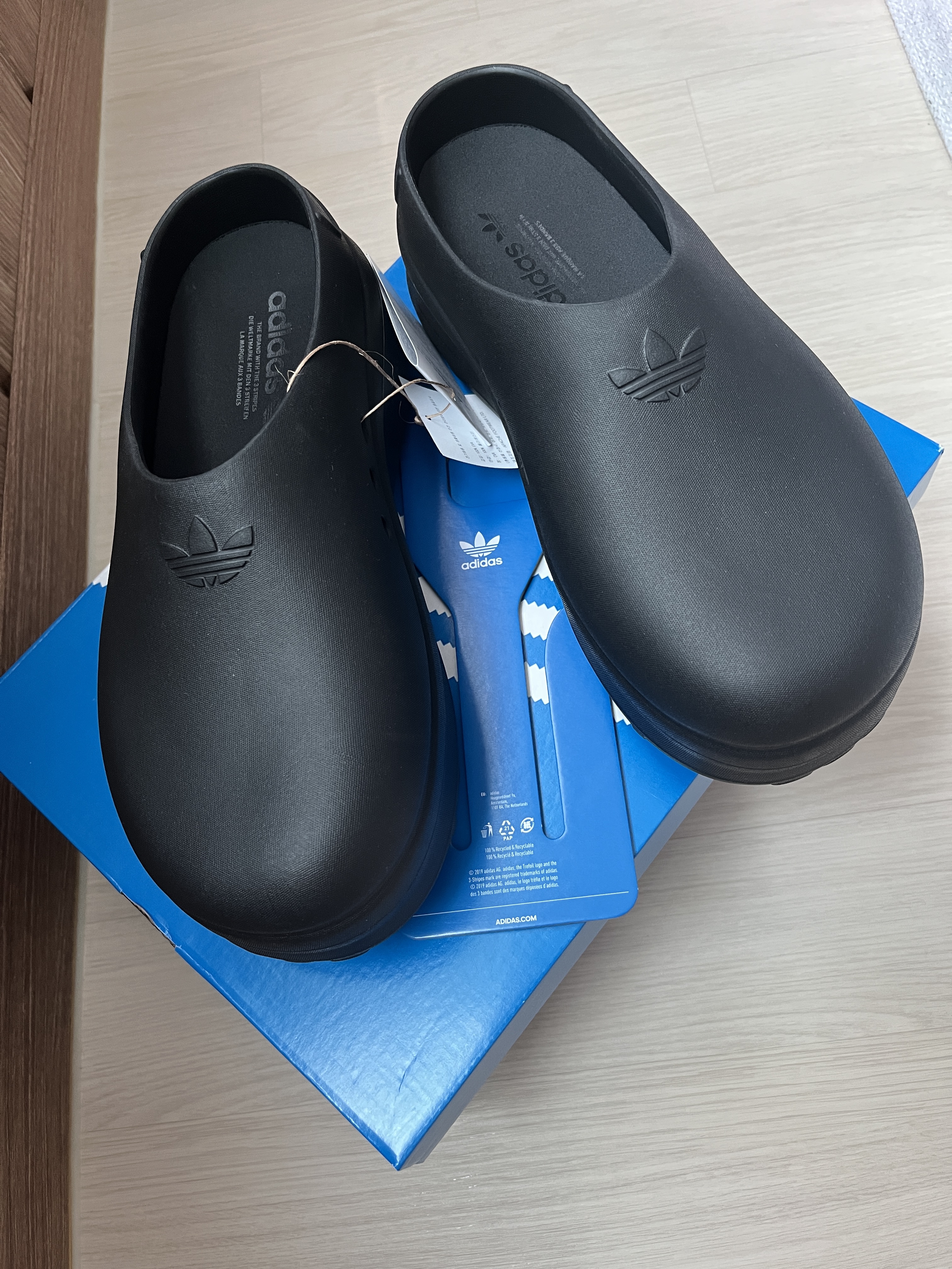 (W) Adidas Adifom Stan Smith Mule Core Black 착용 스타일 - 1