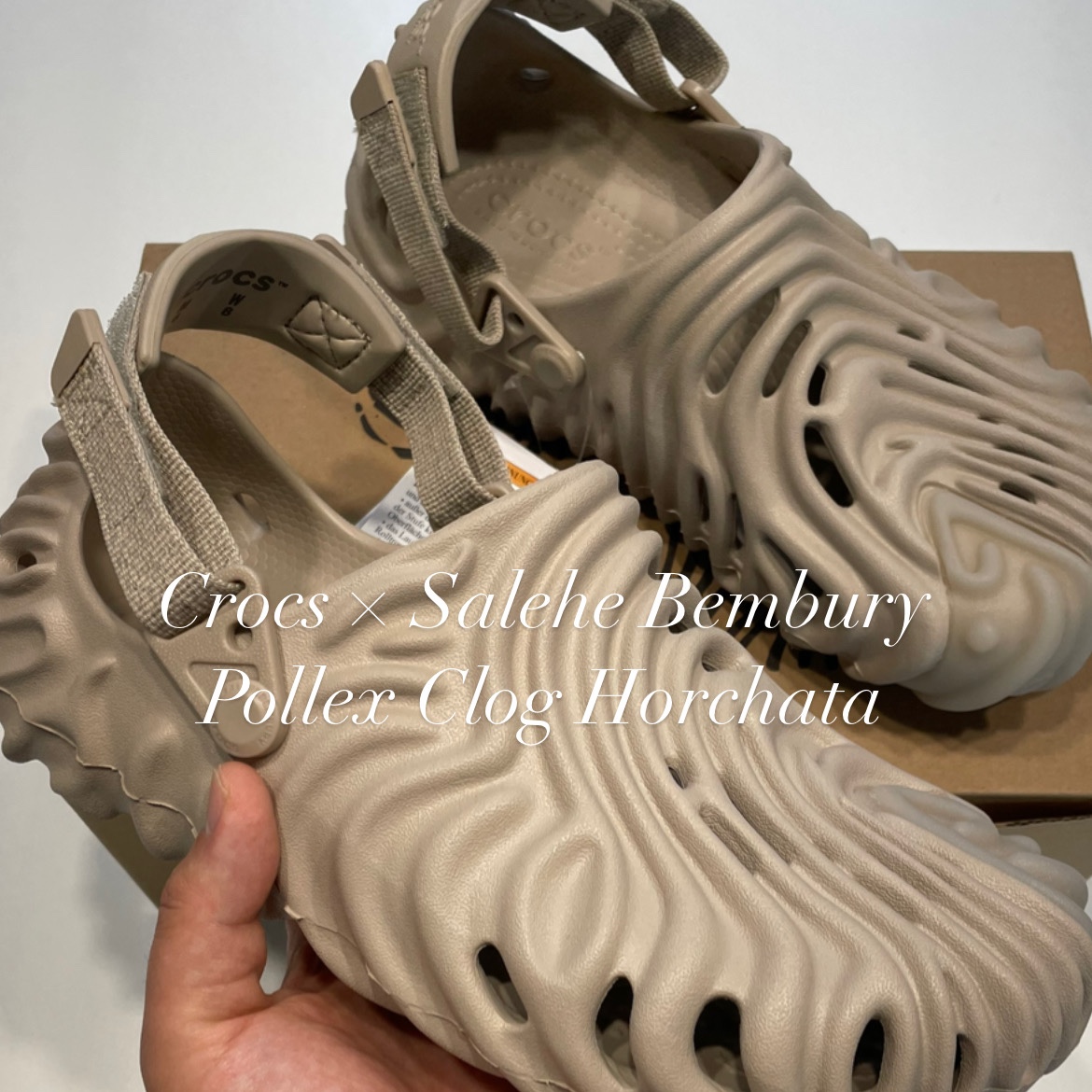 Crocs x Salehe Bembury Pollex Clog Horchata 착용 스타일