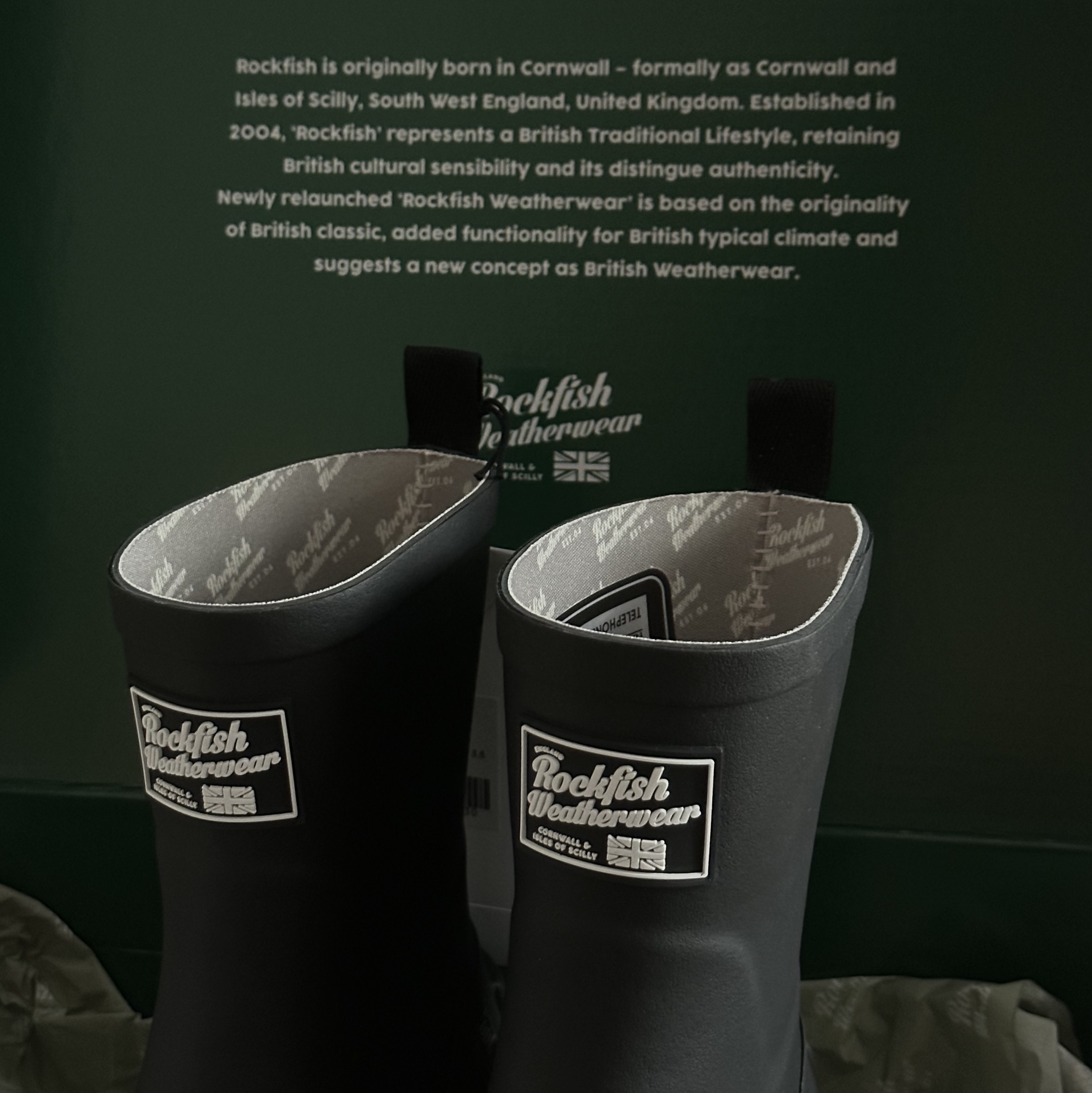 (W) Rockfishweatherwear Flatform Middle Rain Boots Black 착용 스타일