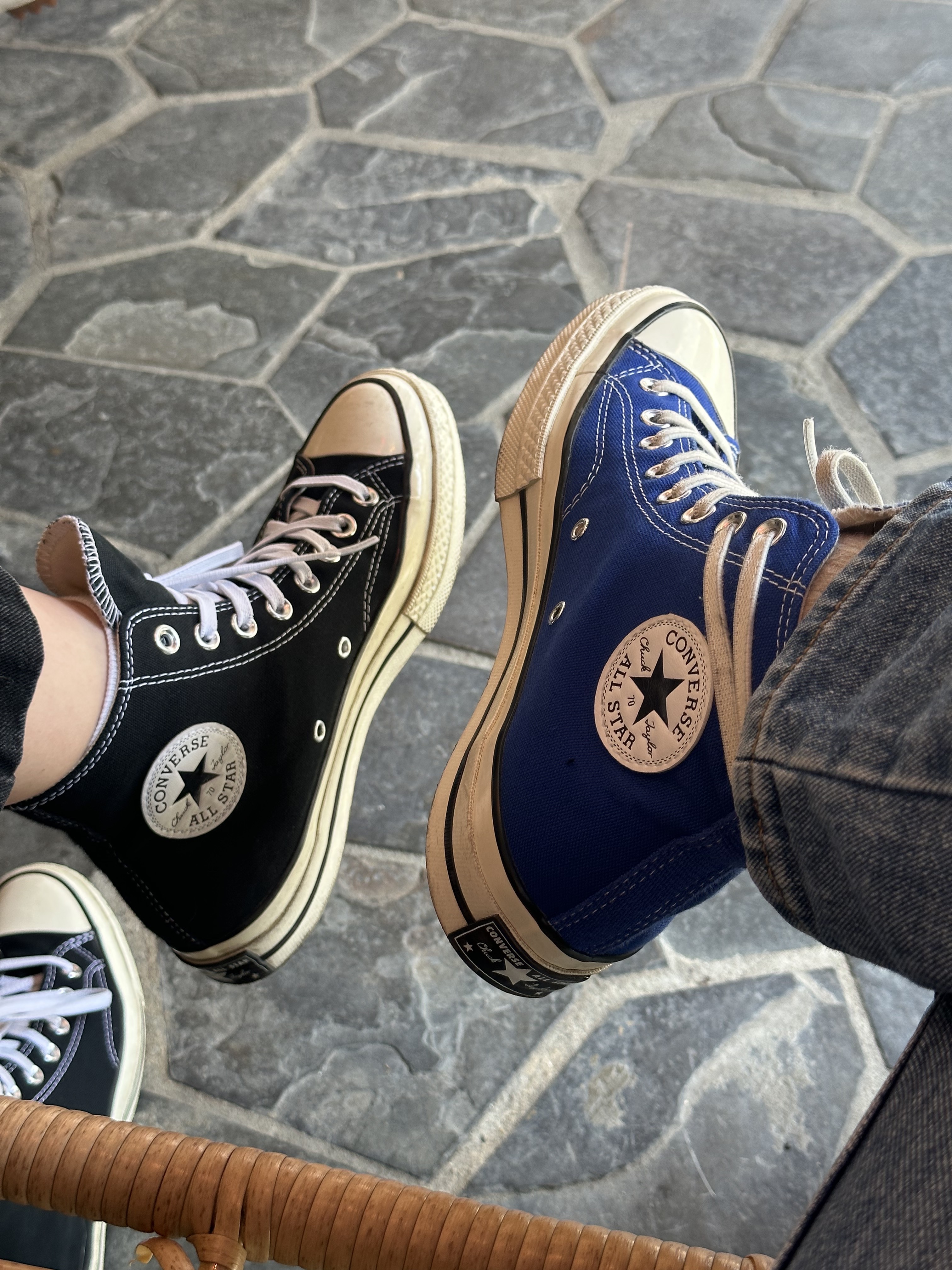 Converse Chuck 70 Hi Black, Converse Chuck 70 High Rush Blue 착용 스타일