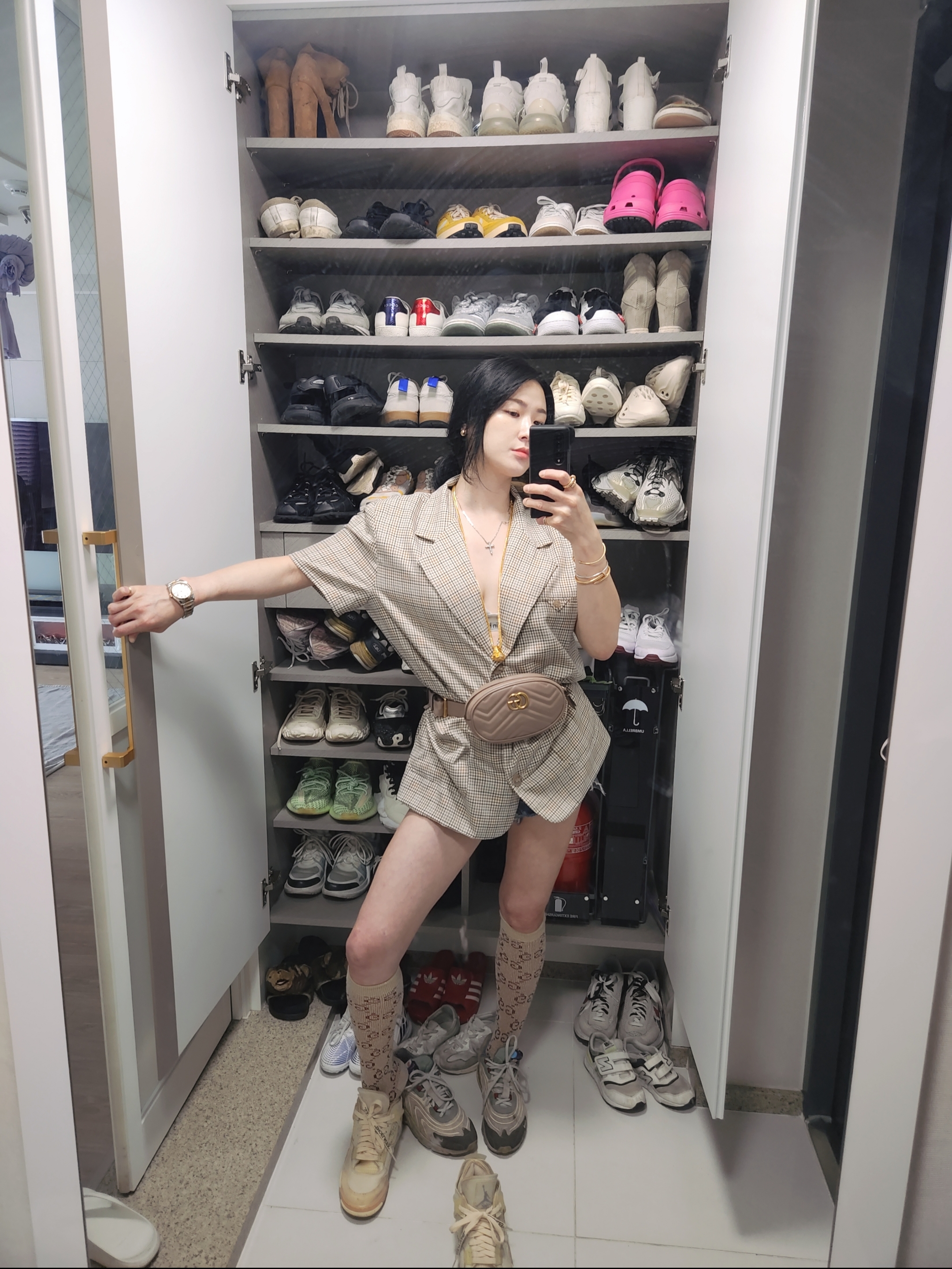 (W) Jordan 4 x Off-White Retro SP Sail 착용 스타일
