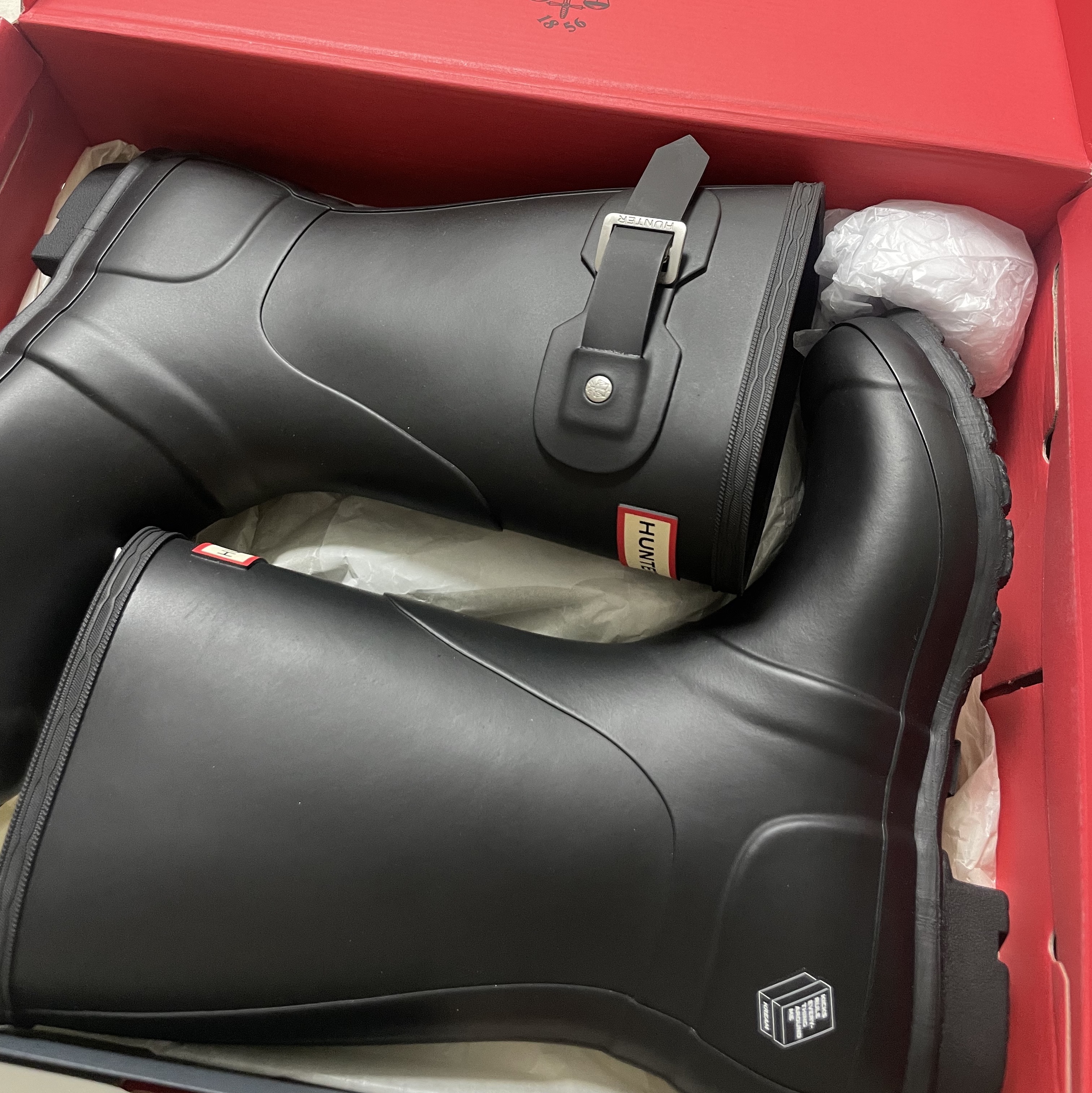 (W) Hunter Original Short Rain Boots Black 착용 스타일