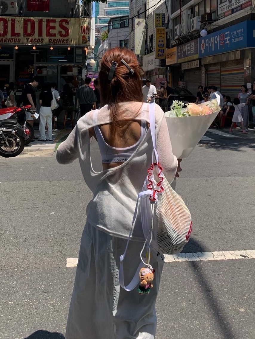 Sentiments No.291 Hair Pin 2 Set Silver, Supreme Mesh Small Backpack White - 23SS 착용 스타일 - 4