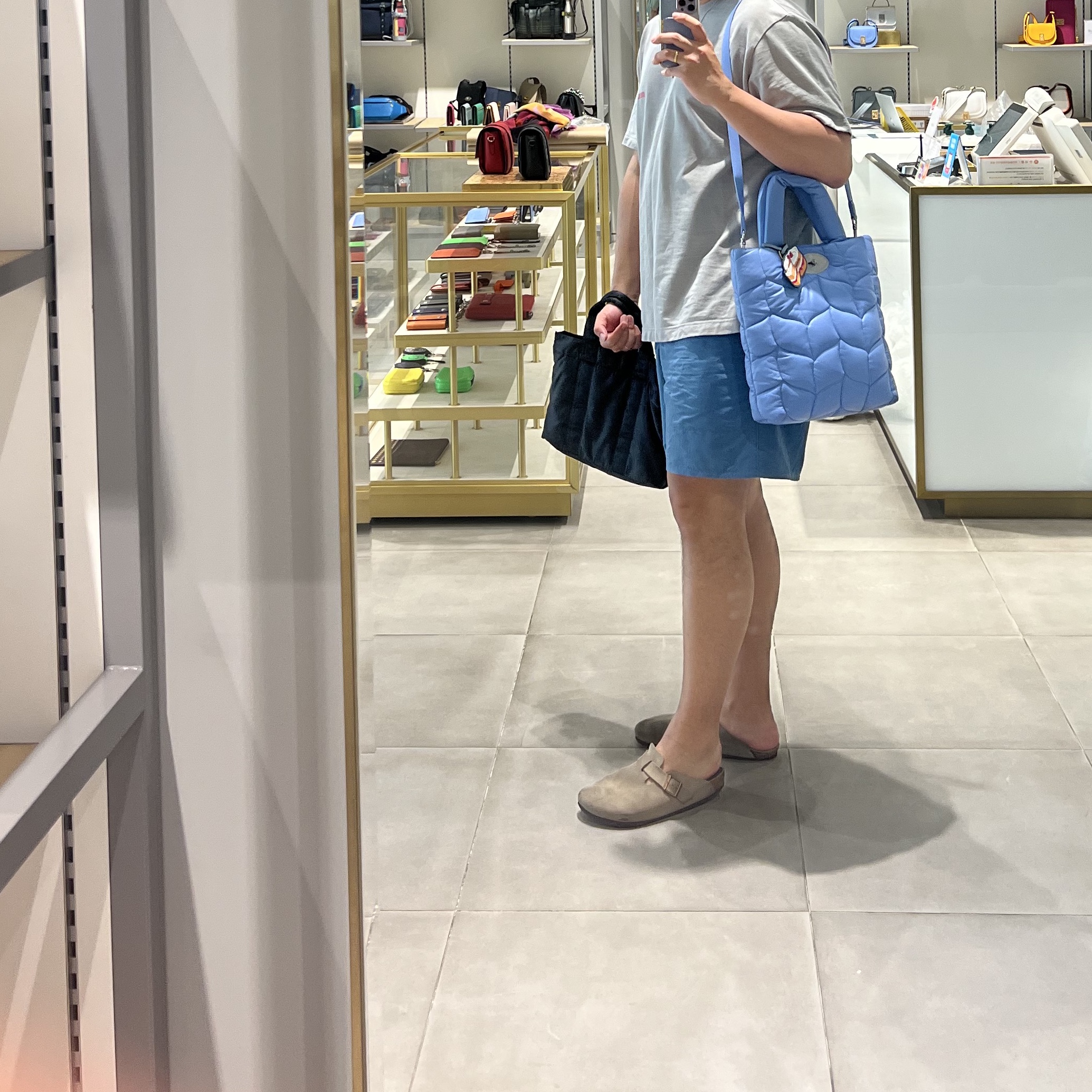 Birkenstock Boston Soft Footbed Taupe - Regular 착용 스타일