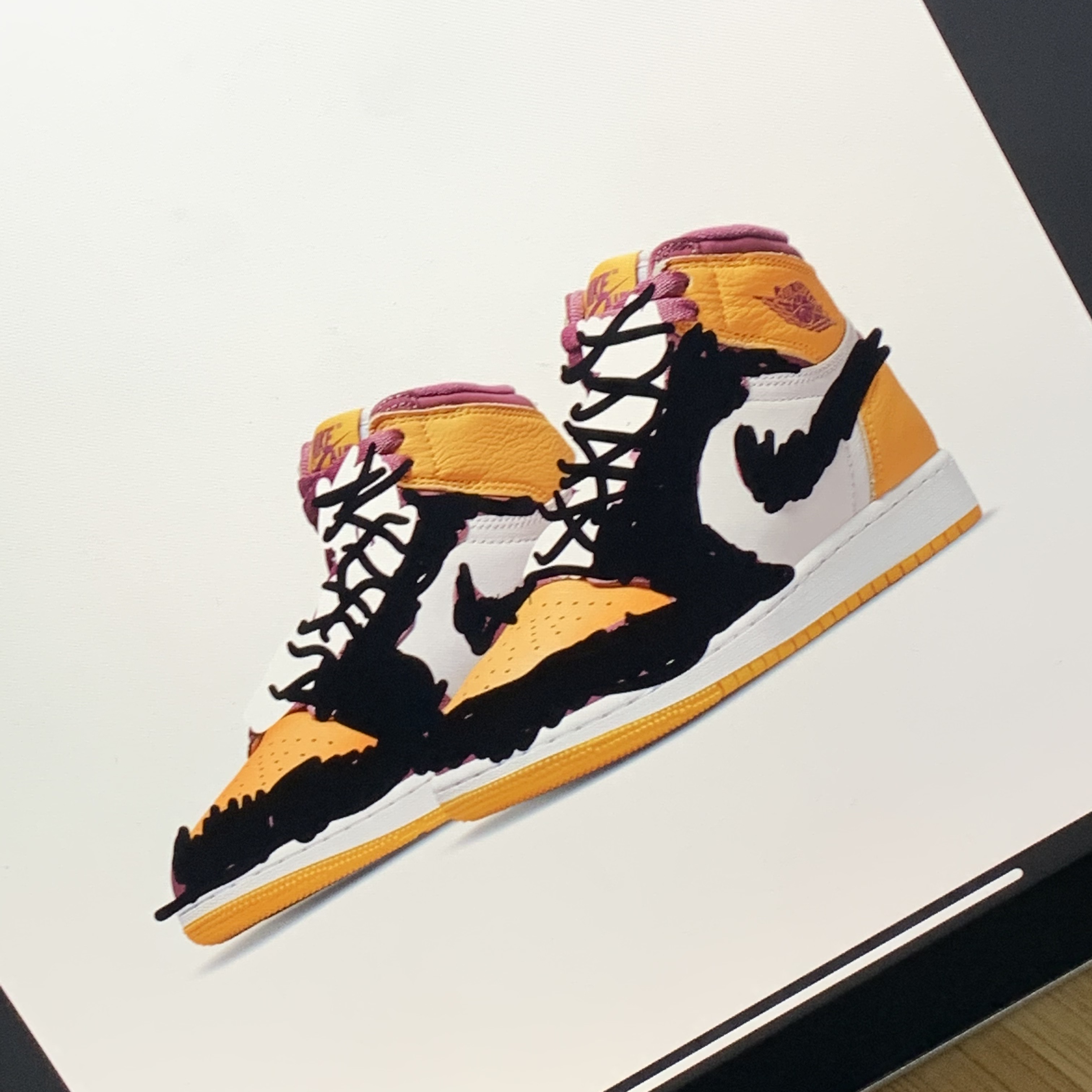 Jordan 1 Retro High OG University Gold Light Bordeaux 착용 스타일 - 1