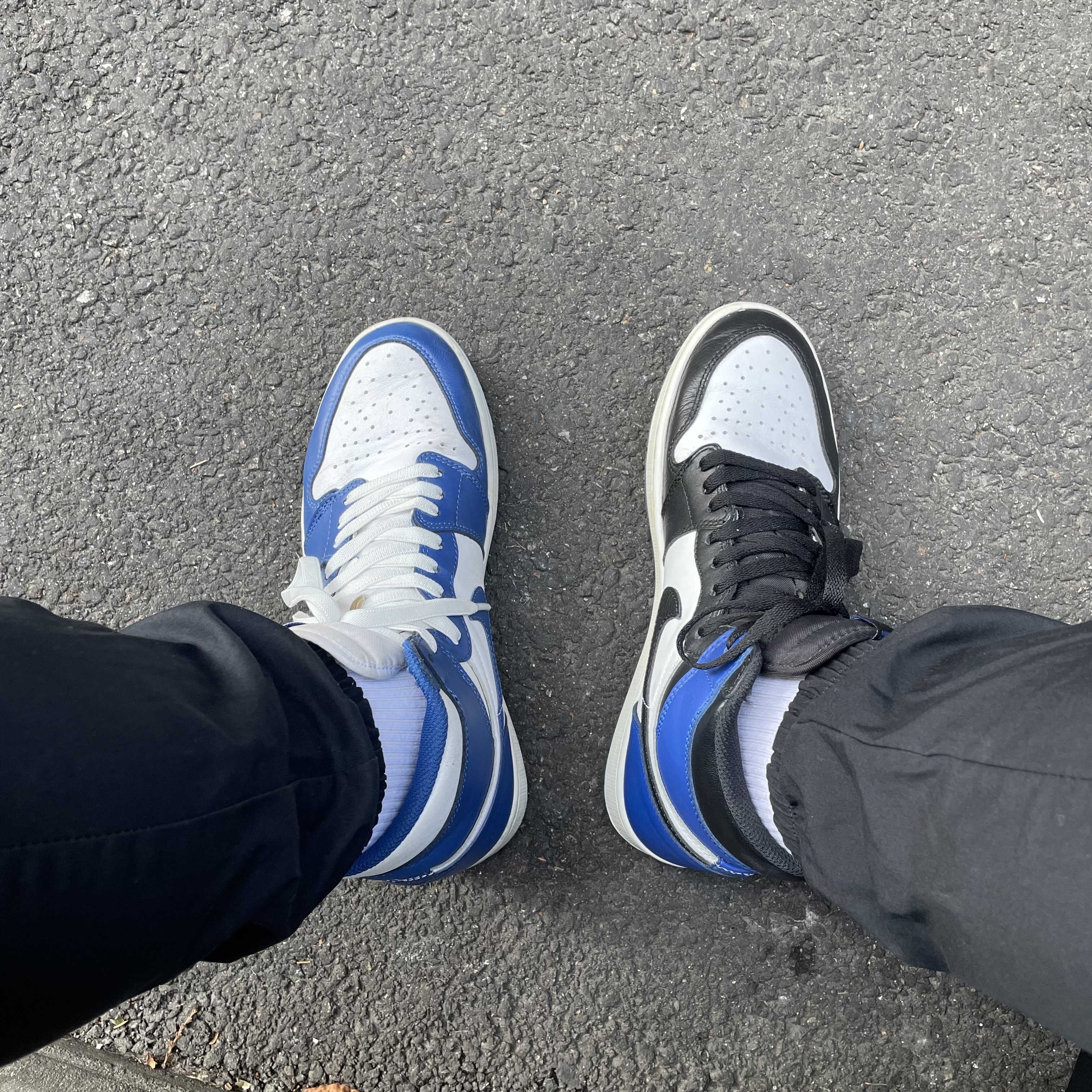 Jordan 1 x Fragment Retro High OG, Jordan 1 Retro Storm Blue 착용 스타일 - 1