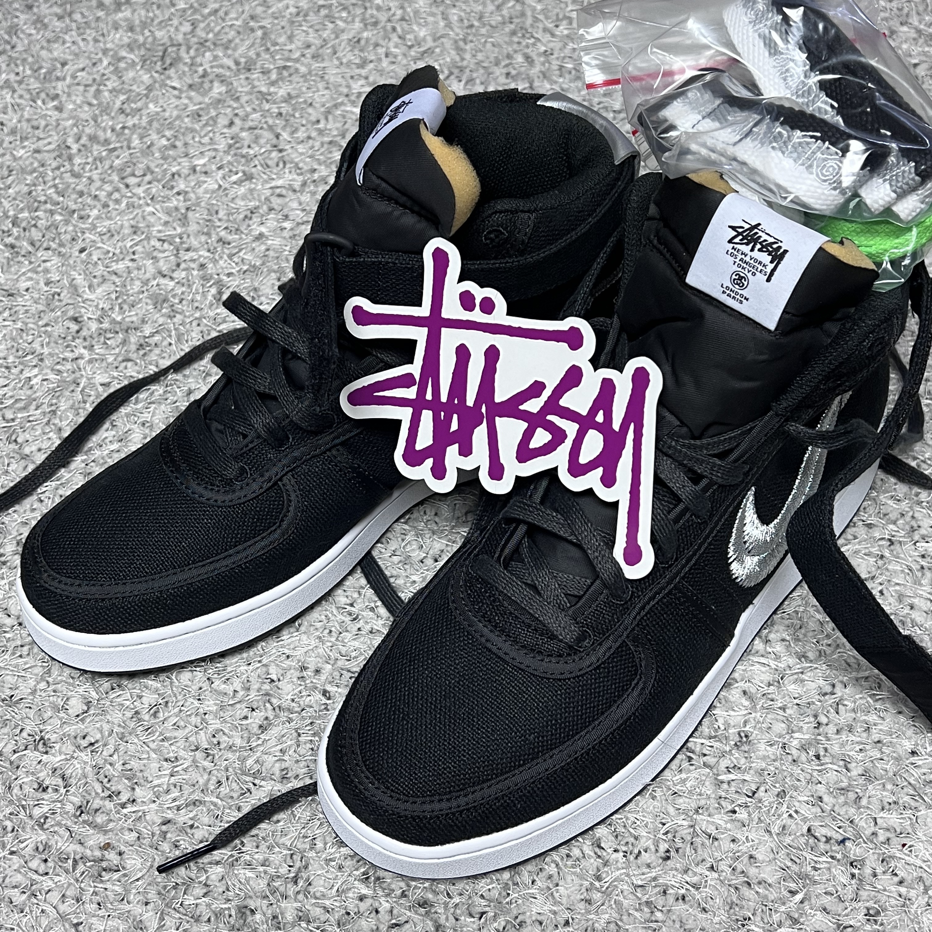 Nike x Stussy Vandal High Black 착용 스타일