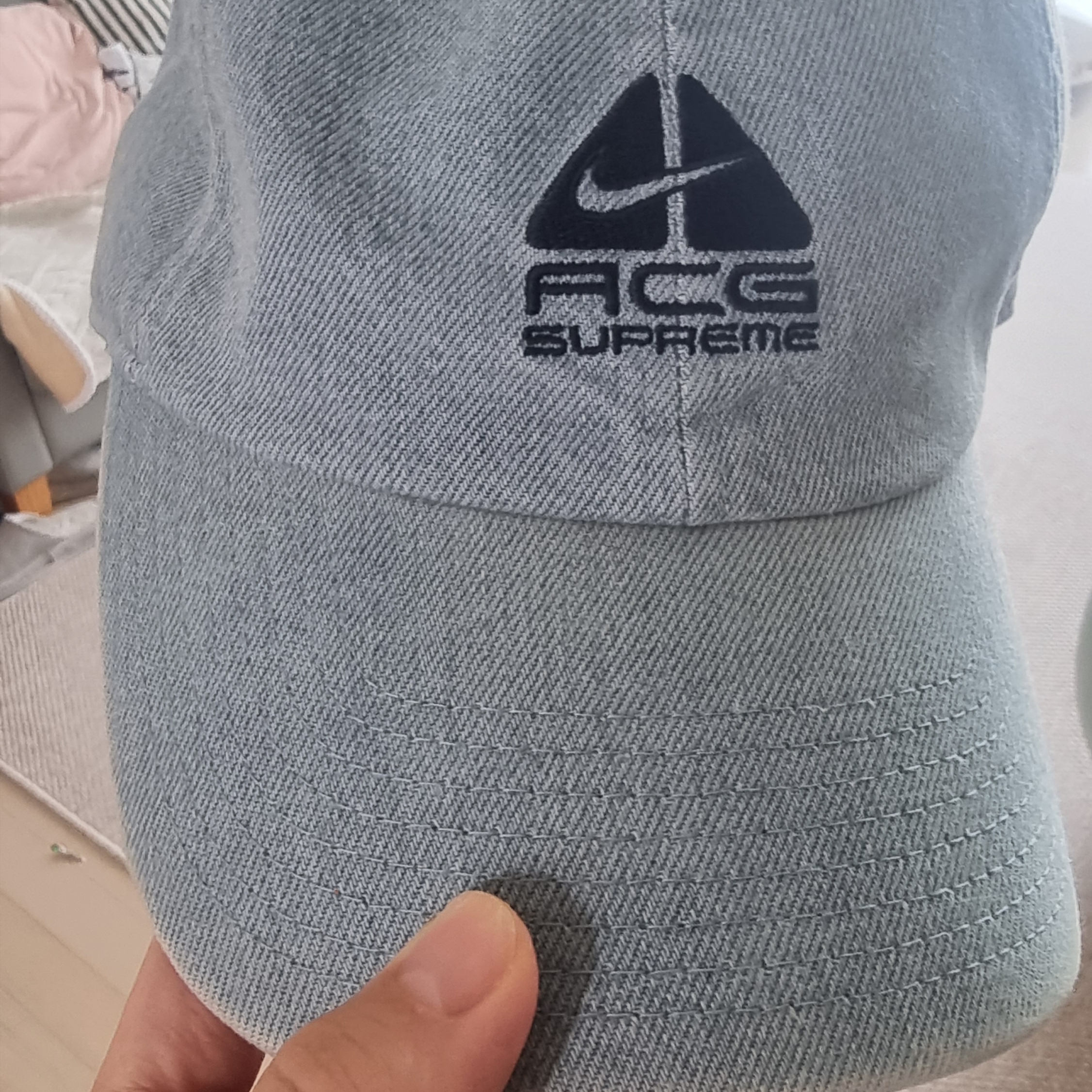 Supreme x Nike ACG Denim 6-Panel Washed Blue - 22FW 착용 스타일