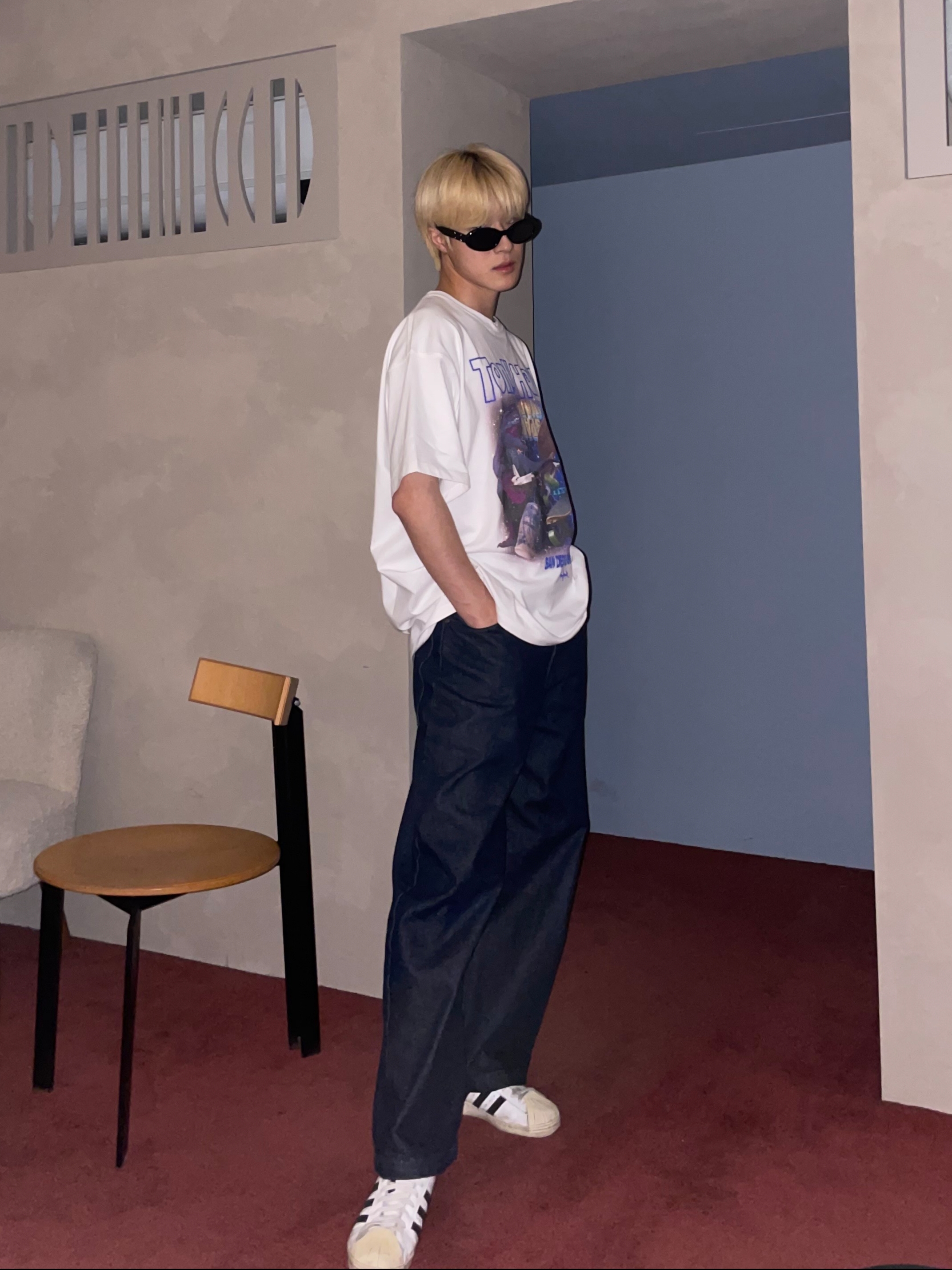 Zara x Studio Nicholson Balloon Jeans Blue 착용 스타일