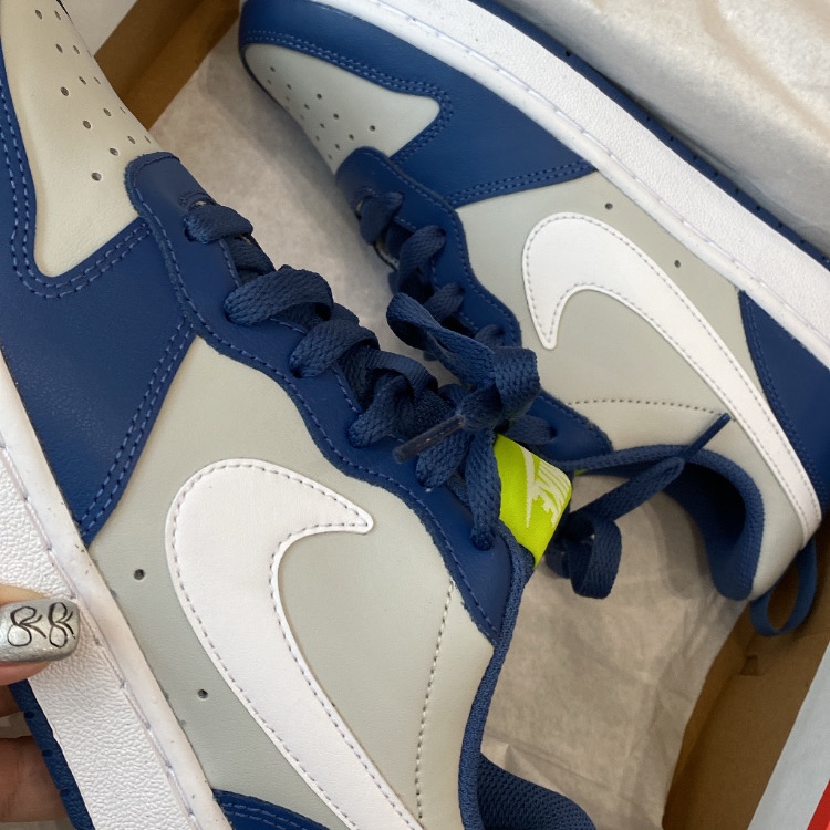 (GS) Nike Court Borough Low 2 SE Grey Fog 착용 스타일