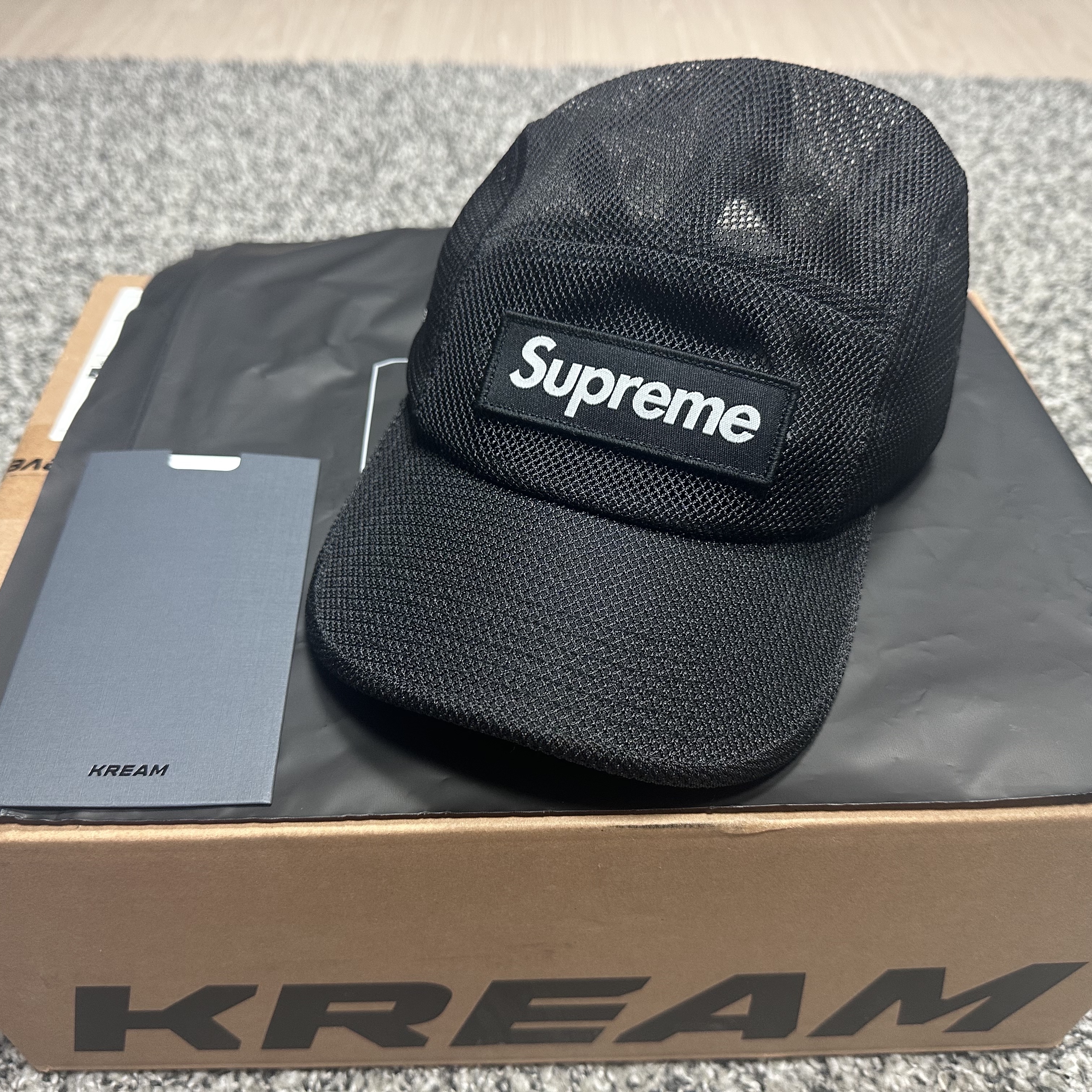 Supreme Mesh Cordura Camp Cap Black - 23SS 착용 스타일