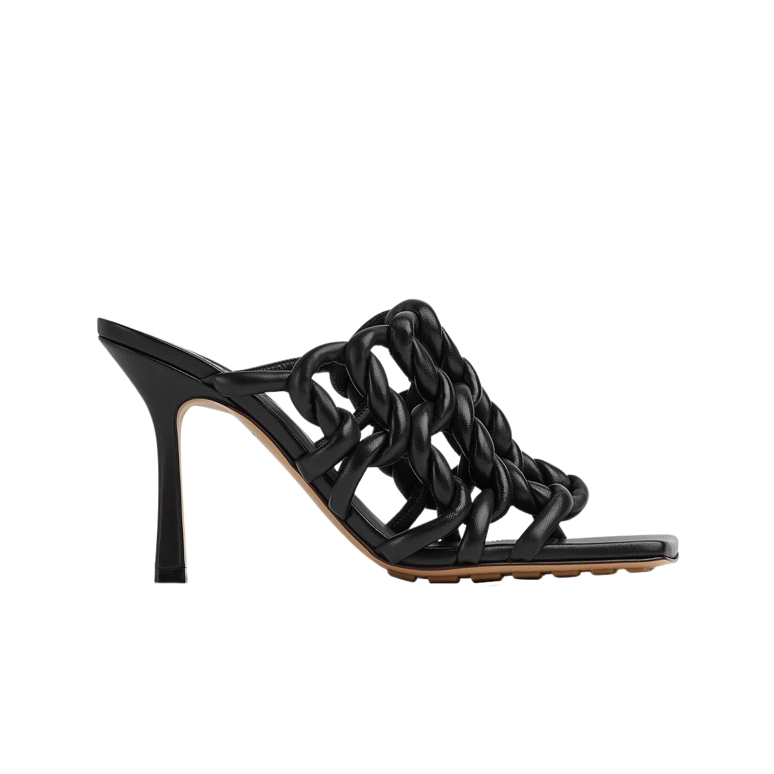 (W) 보테가 베네타 스트레치 트위스트 뮬 블랙((W) Bottega Veneta Stretch Twist Mule Black) - 1