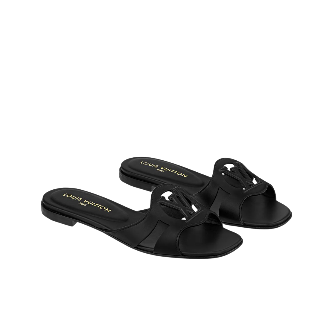 (W) 루이비통 LV 이솔라 플랫 뮬 블랙((W) Louis Vuitton LV Isola Flat Mule Black) - 2