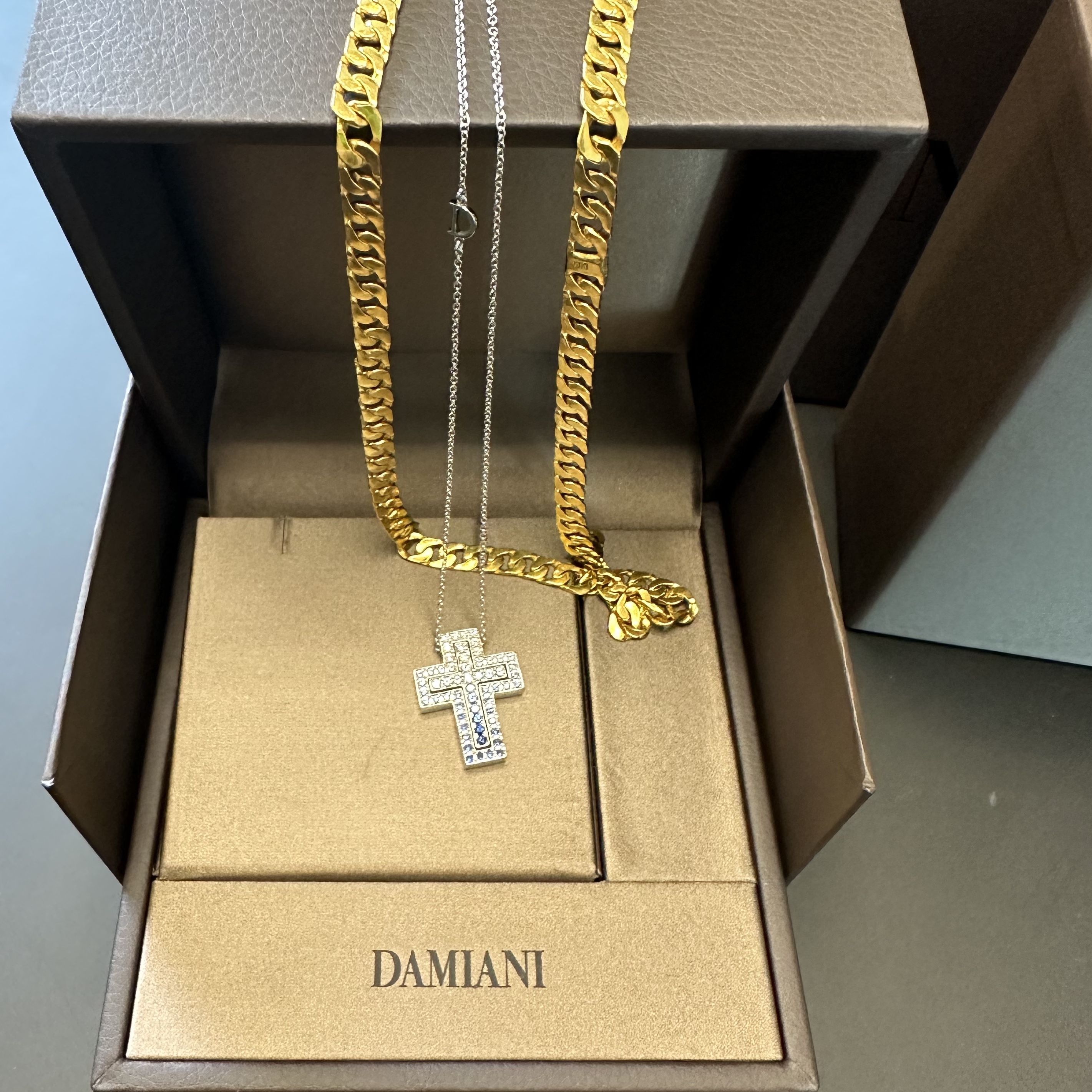 Damiani Belle Epoque Diamonds Sapphires Necklace White Gold 착용 스타일 - 4