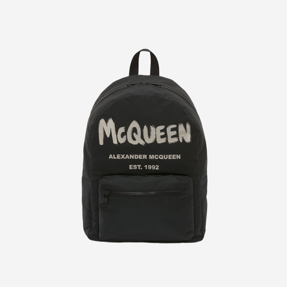 Alexander McQueen Graffiti Metropolitan Backpack Black Ivory 상세 이미지 1