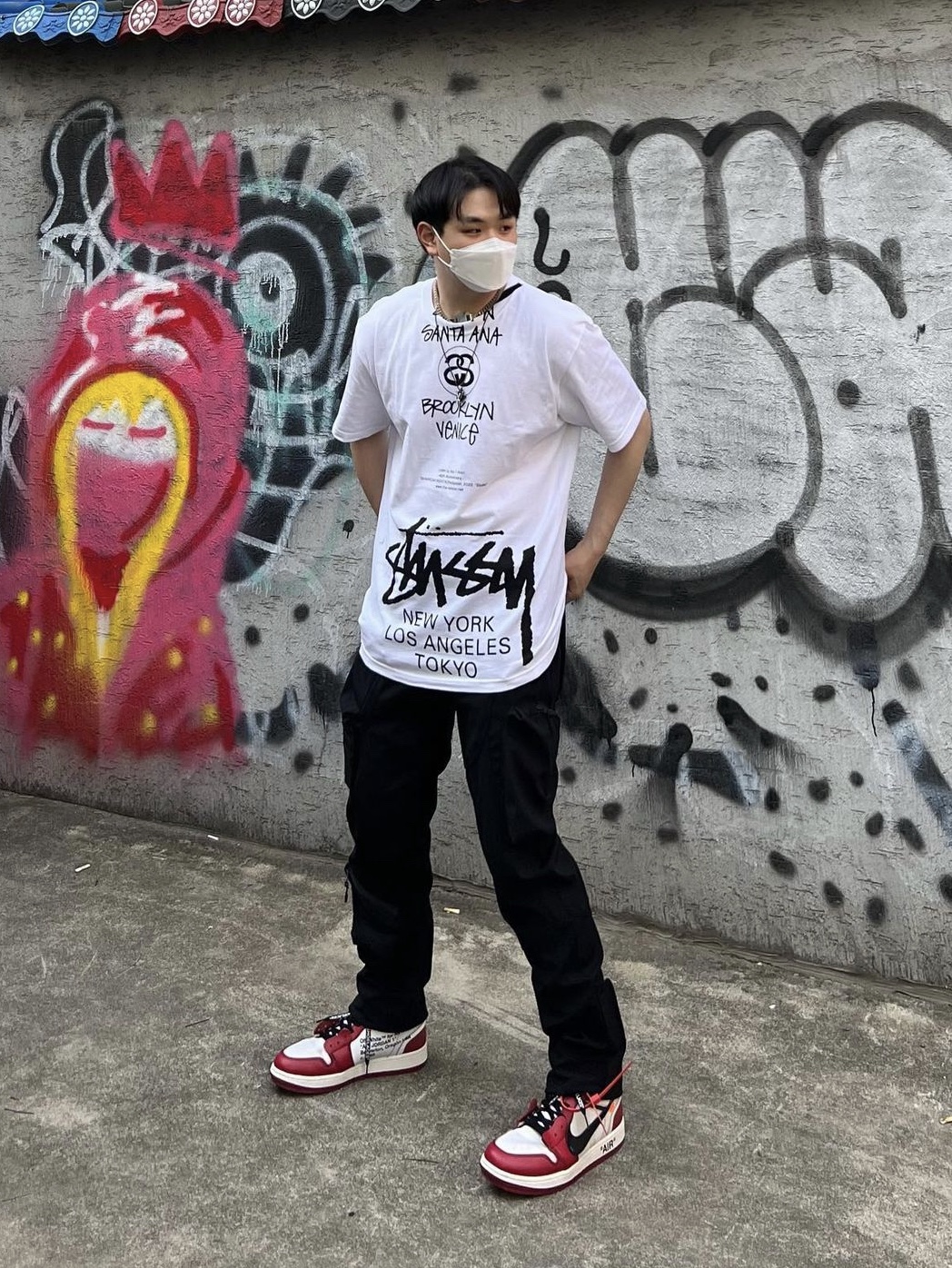 Jordan 1 x Off-White Retro High Chicago The Ten, Undermycar Bucky Multi Pocket Dynamic Pants Rookie Black - 22SS 착용 스타일